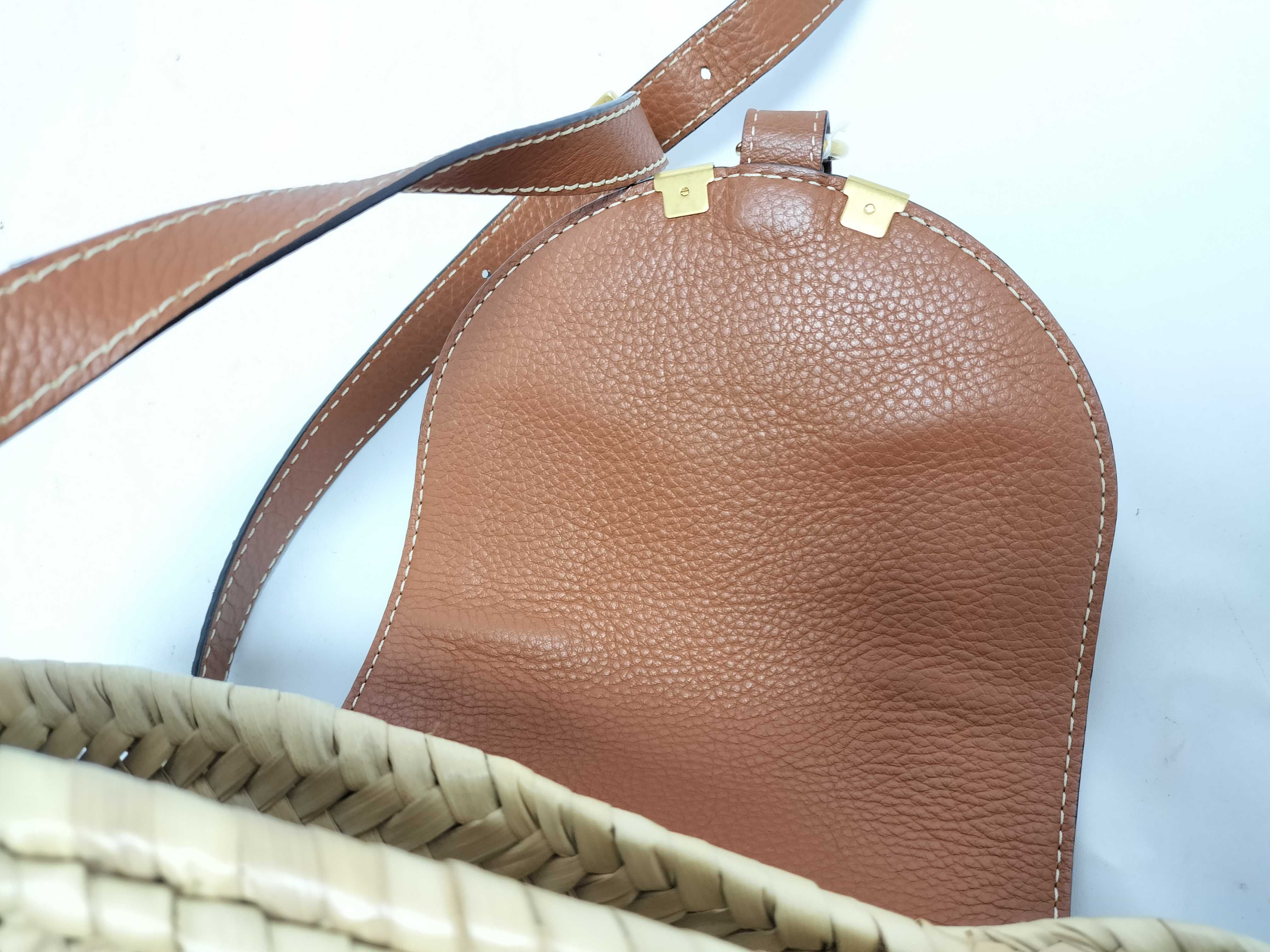Marcie Straw Shoulder Bag (Brown) — view 8