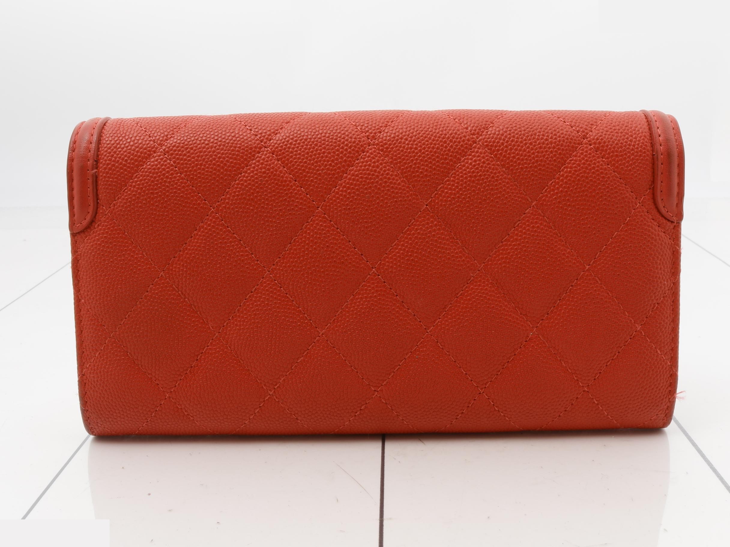 Caviar leather bi-fold long wallet — view 2