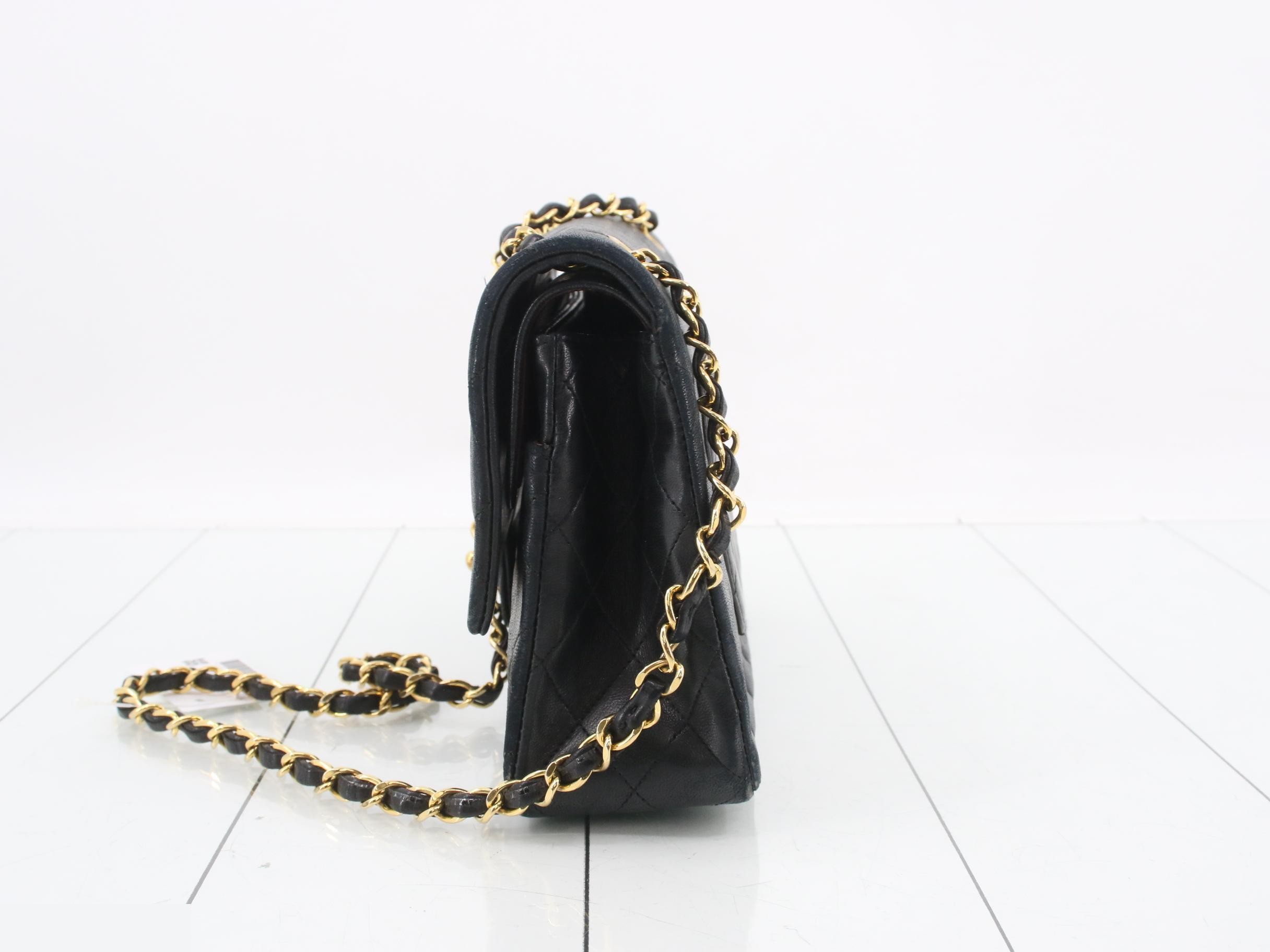 Matelassé Lambskin Double Flap Chain Shoulder Bag — view 3