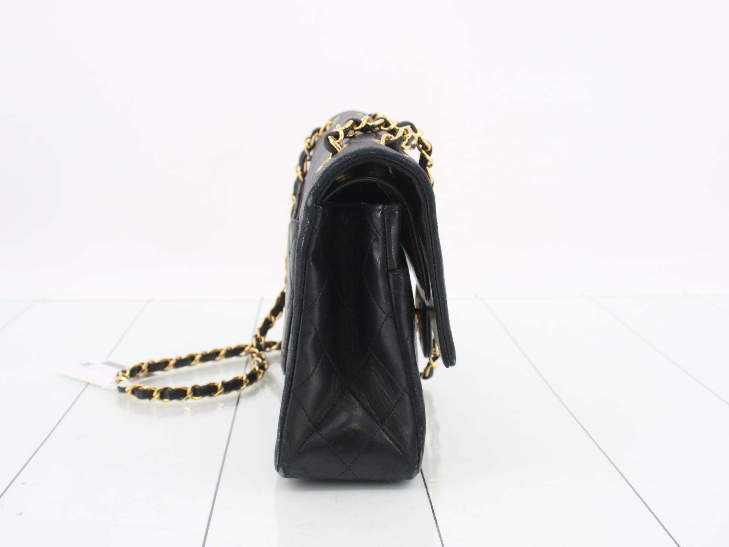 Matelassé Lambskin Double Flap Chain Shoulder Bag — view 4