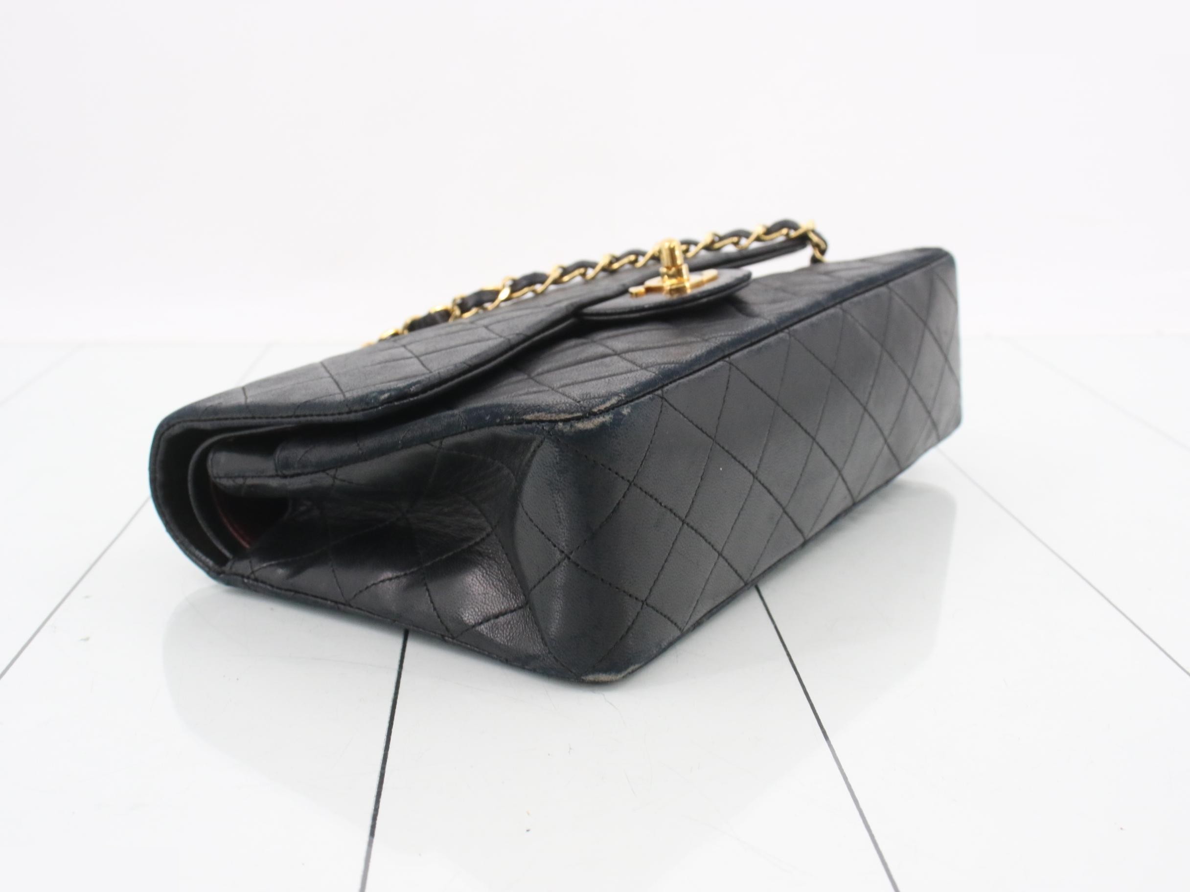 Matelassé Lambskin Double Flap Chain Shoulder Bag — view 5