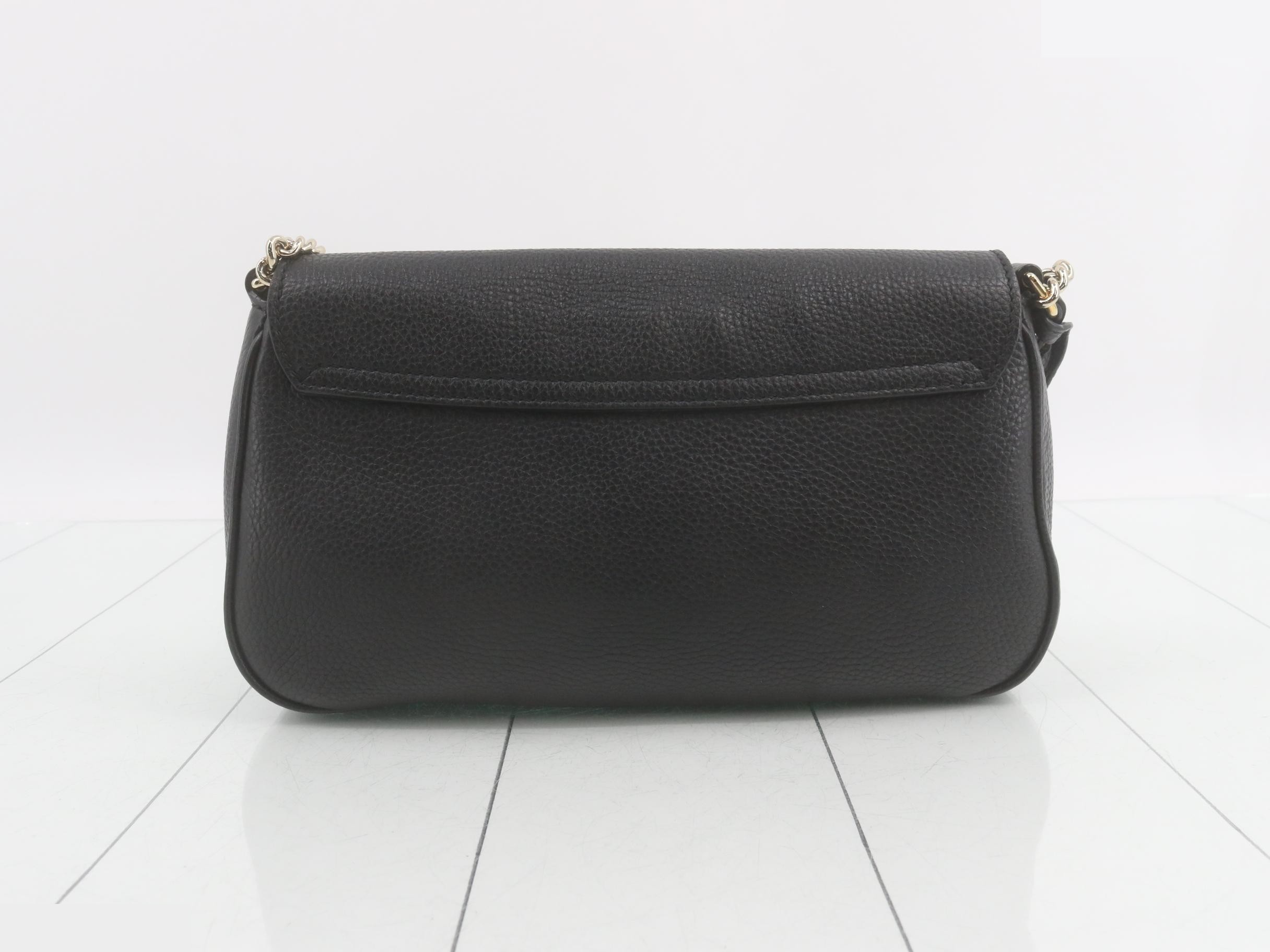 Soho Leather Chain Shoulder Bag, Black — view 2