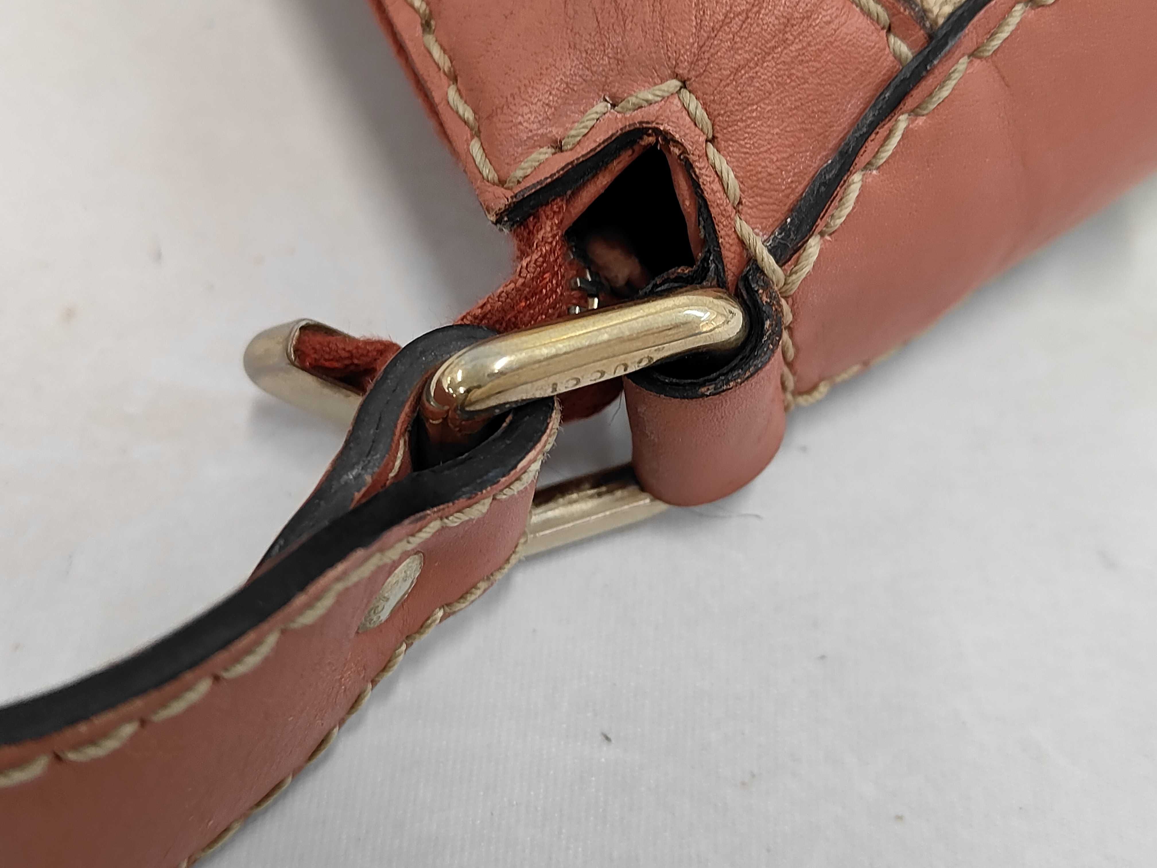 Pink Canvas Twill GG Monogram Crescent Shoulder Bag — view 6