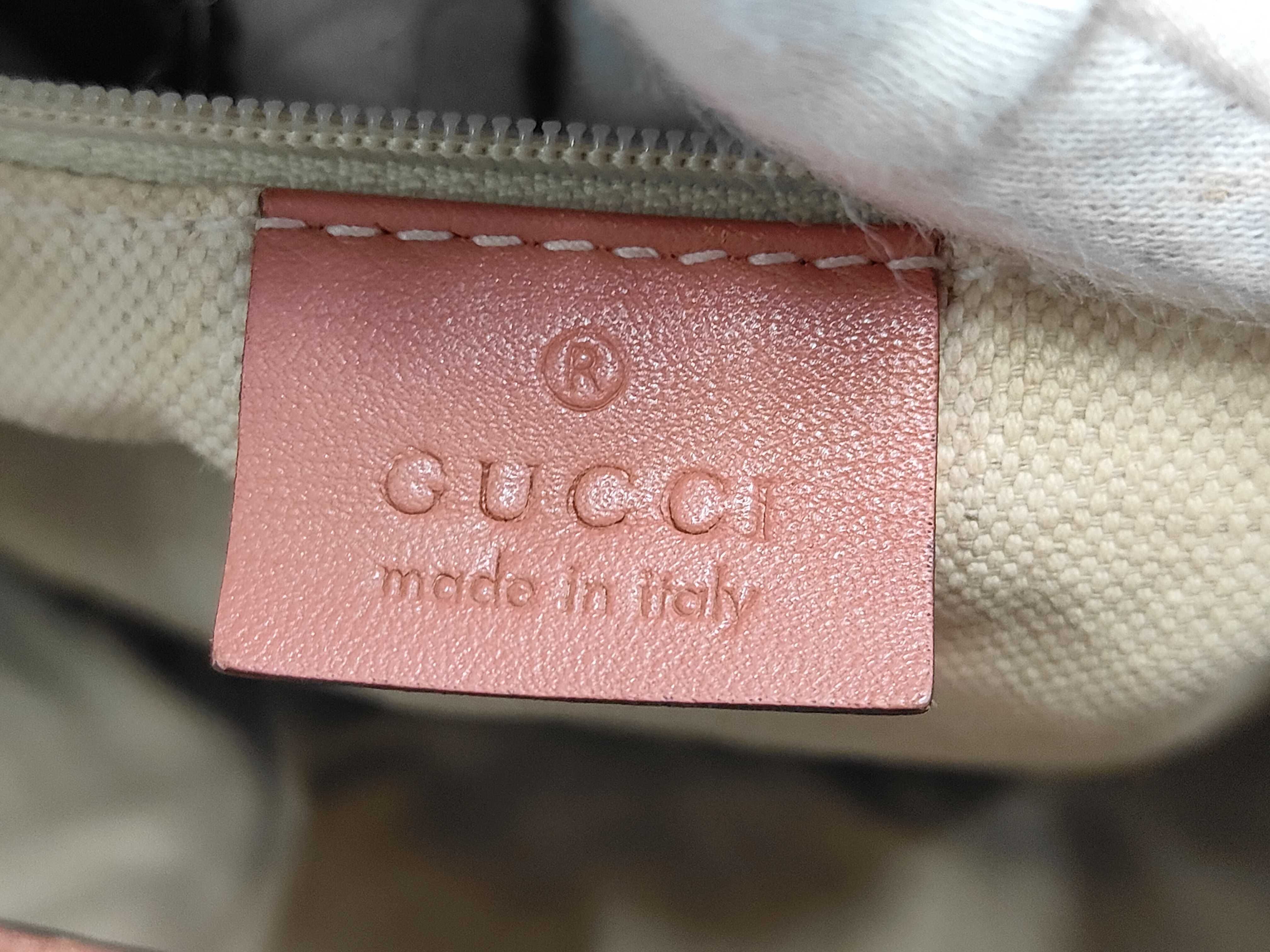 Pink Canvas Twill GG Monogram Crescent Shoulder Bag — view 8