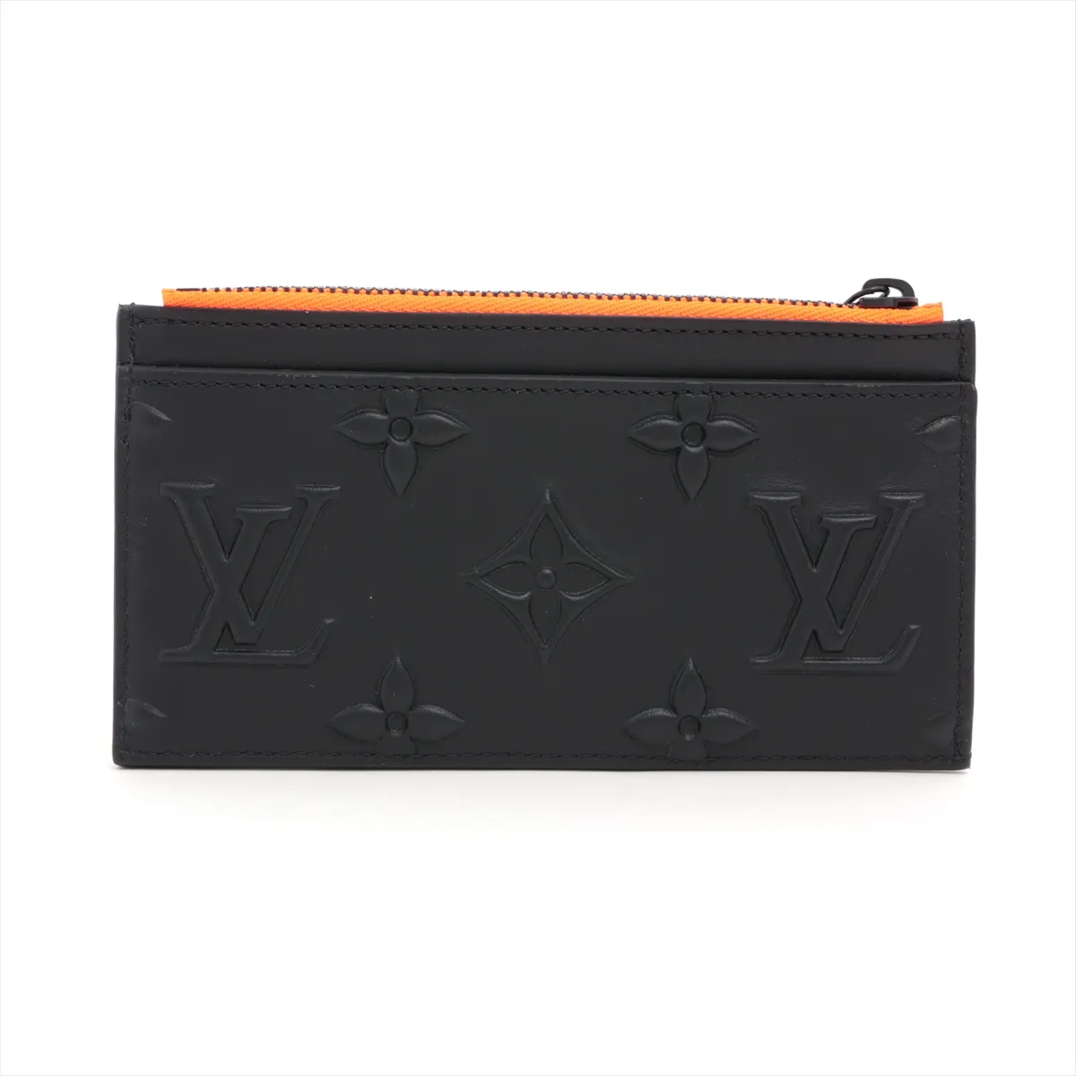 Monogram Embossed Coin Card Holder M80827 Black Card Holder RFID Detectable — view 2