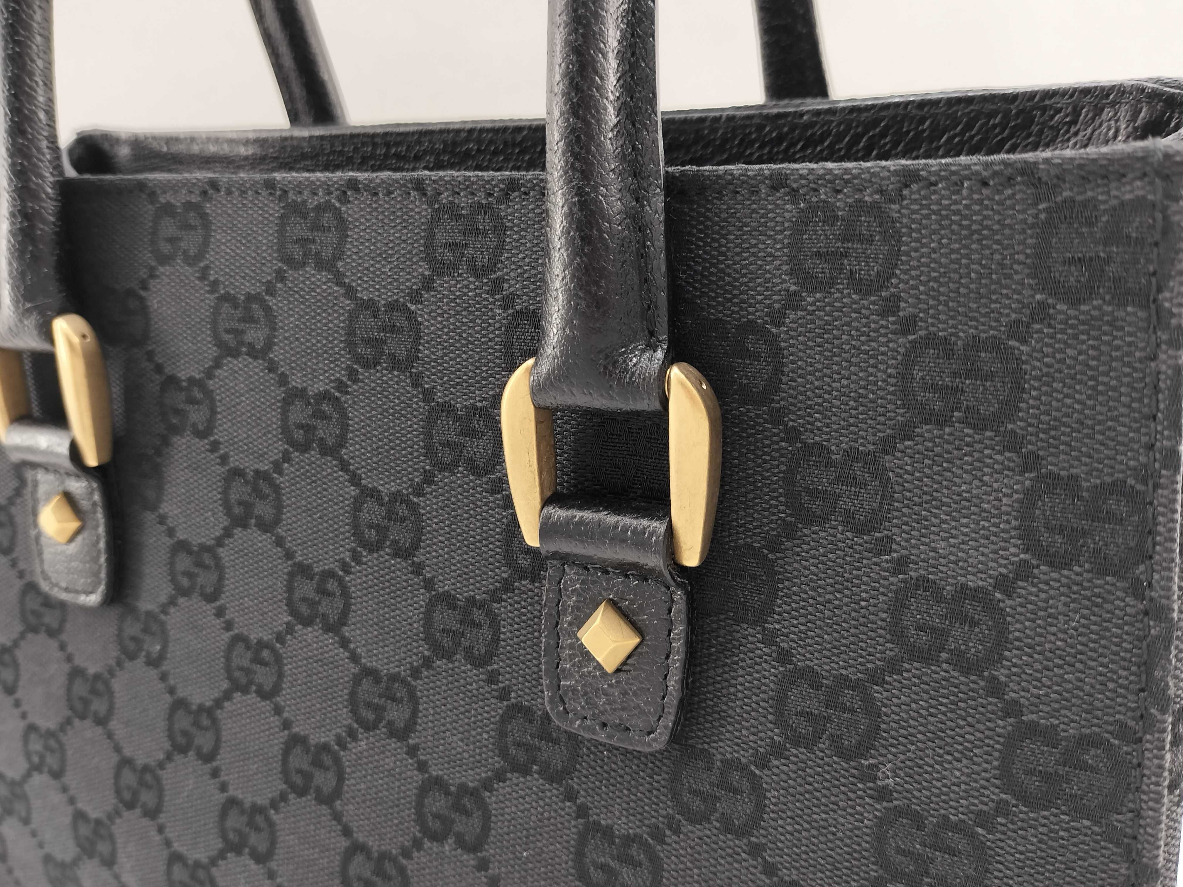 GG Canvas Leather Tote Bag Handbag 120895 002214 Unused Handbag — view 3