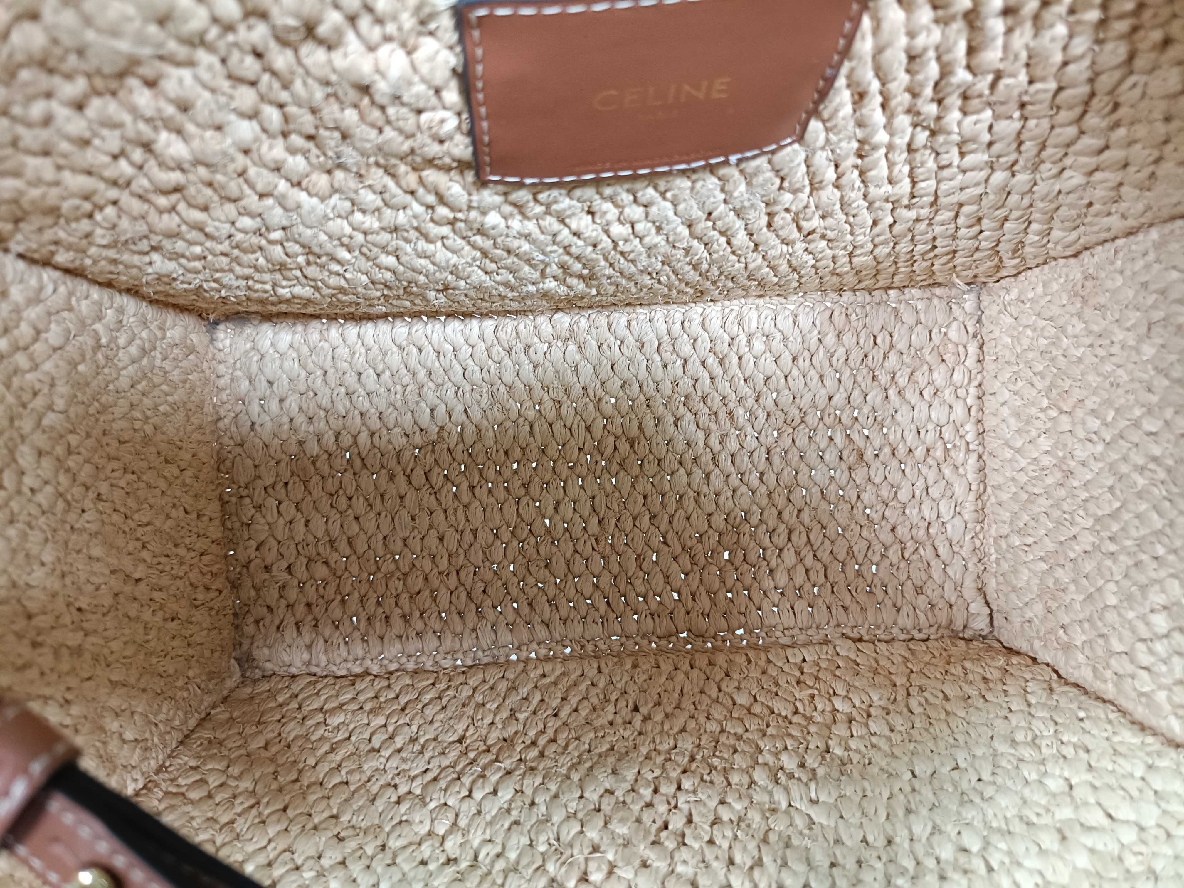 Small Cabas Thais Raffia & Calfskin Shoulder Bag — view 8