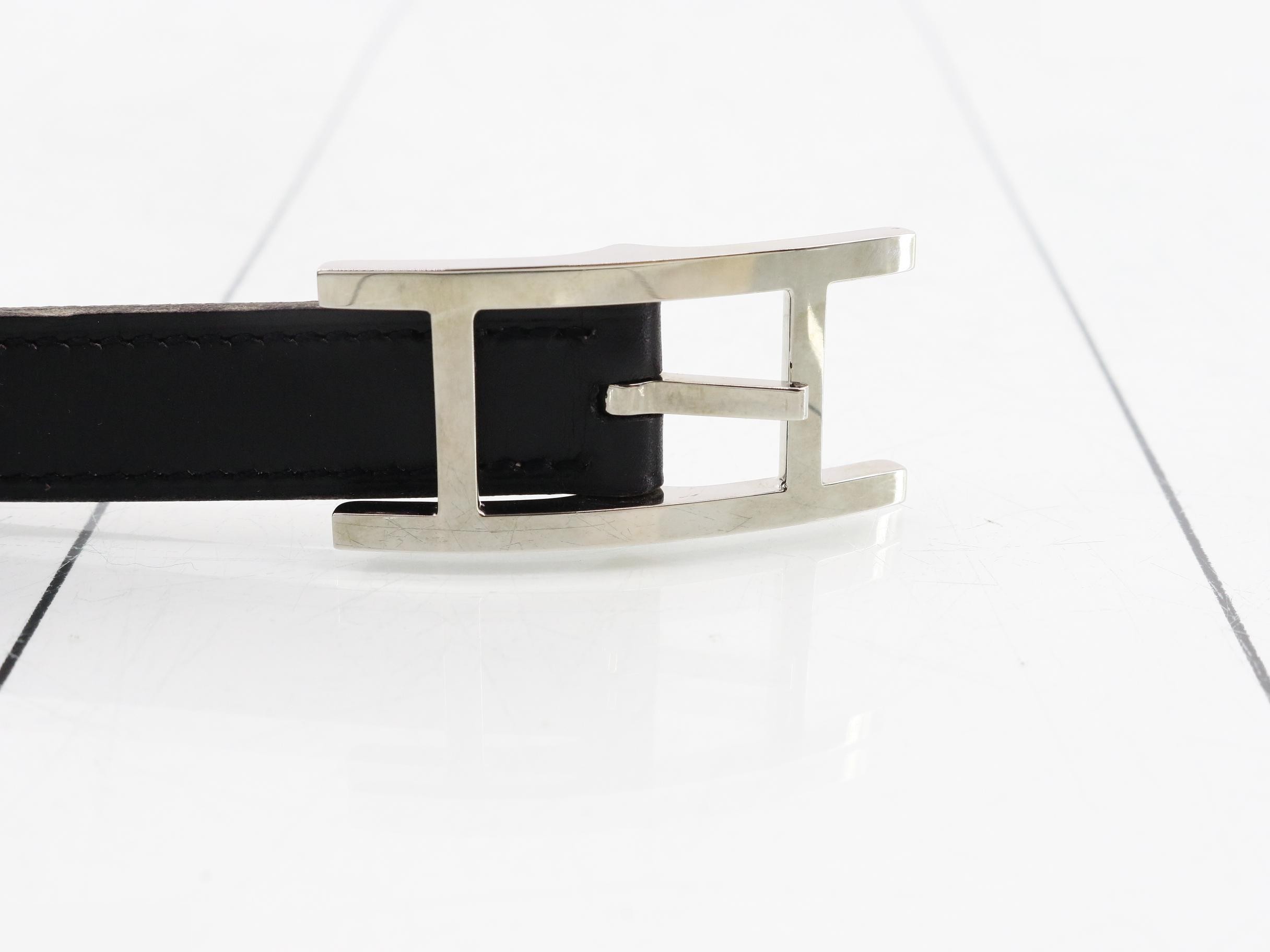 Constance H-buckle reversible leather belt, engraving: D314 — view 3