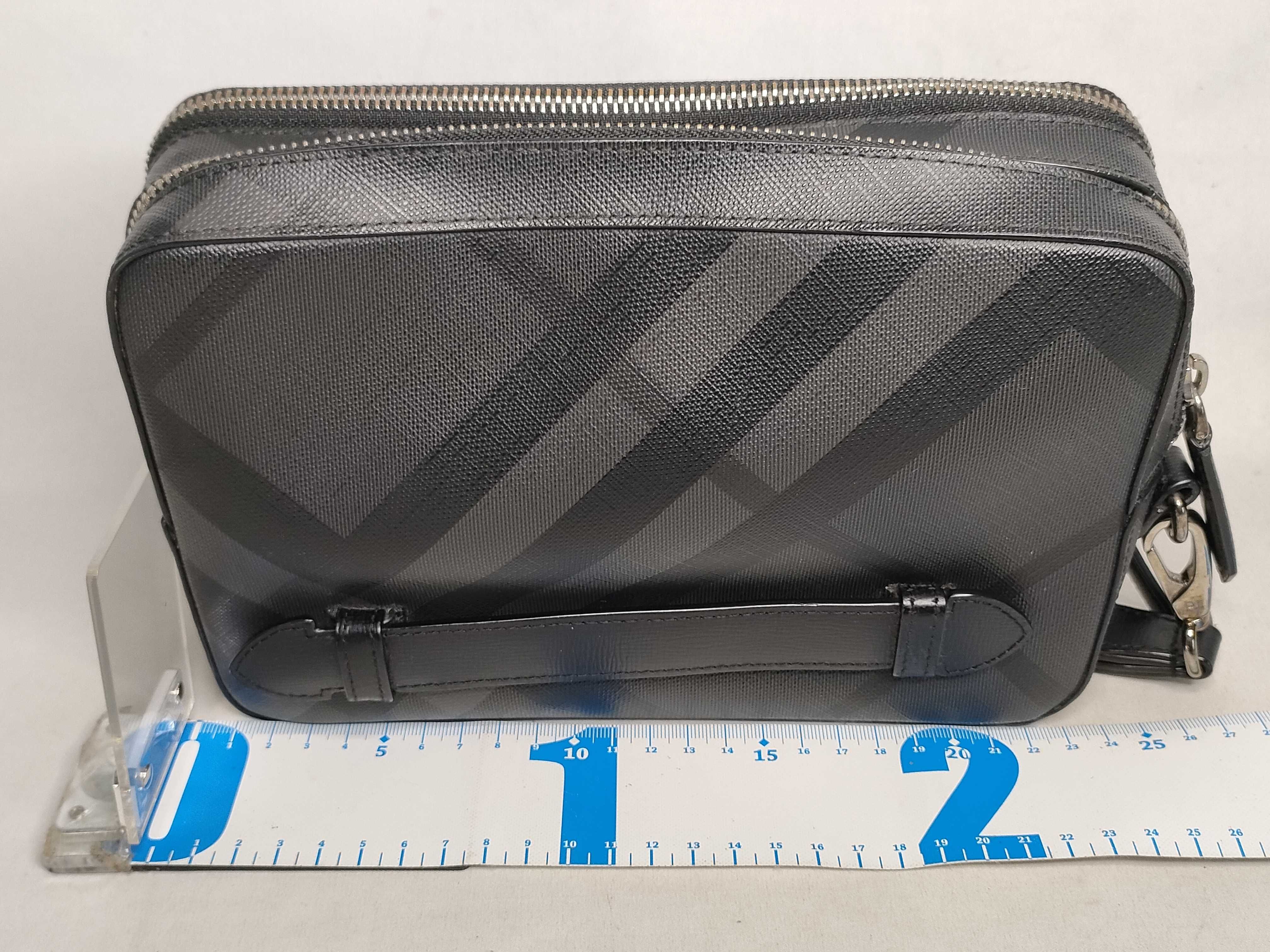 Nova Check Clutch Bag, Black, with Strap. — view 2