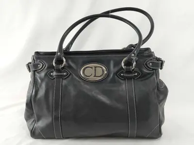CD logo shoulder bag, black tote bag
