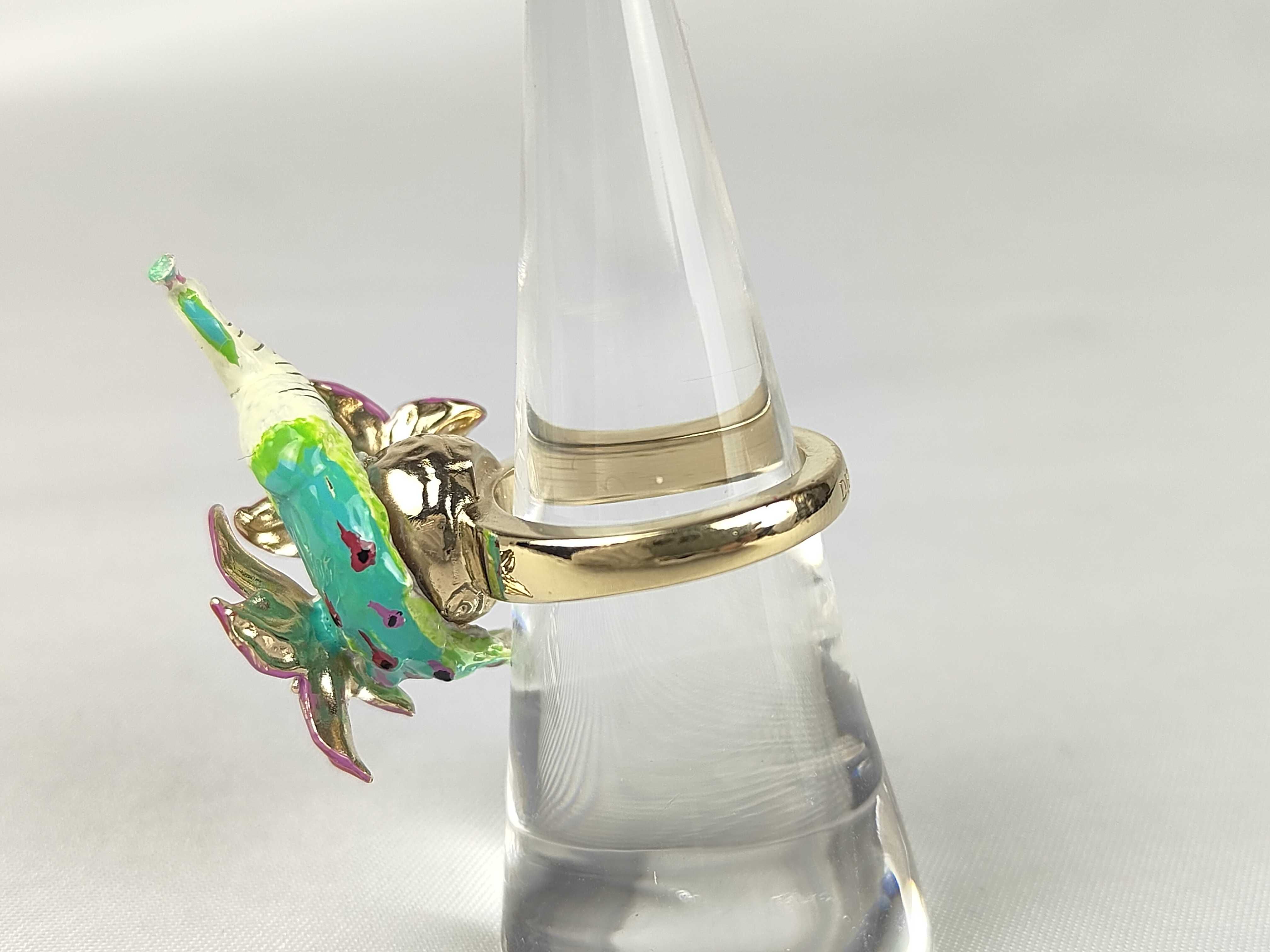 Bird/Flower Motif Ring, Size M — view 4