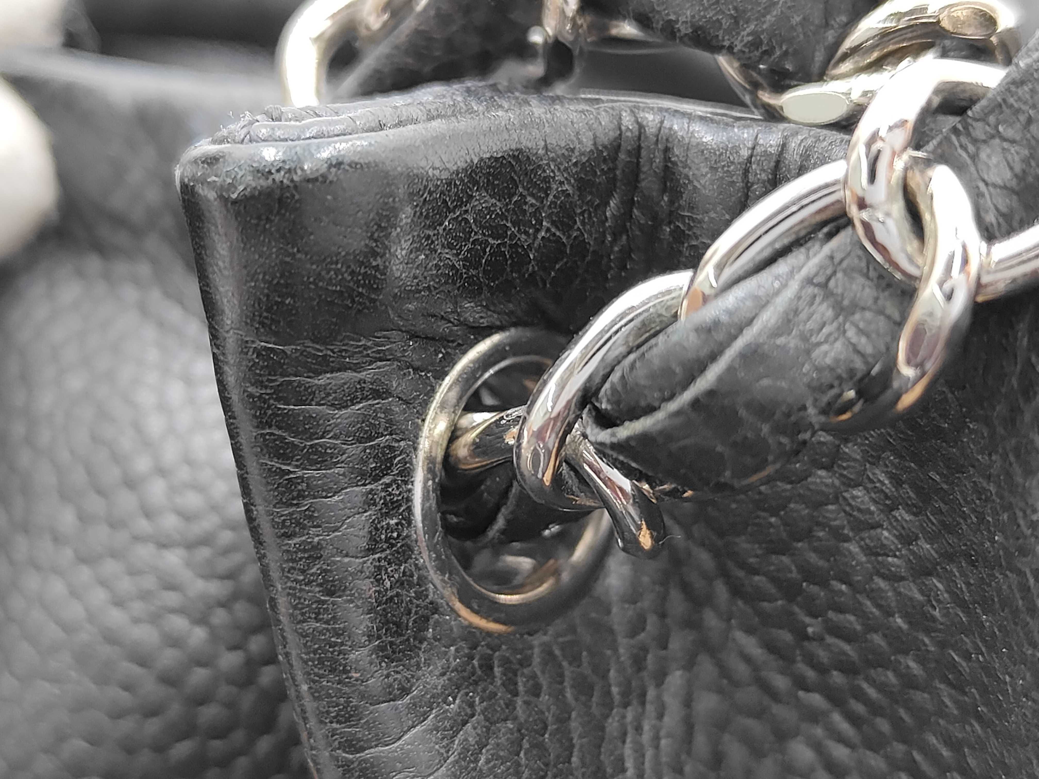 Black Caviar Leather Tote Bag with Silver Hardware (Serial Number 14) — view 15