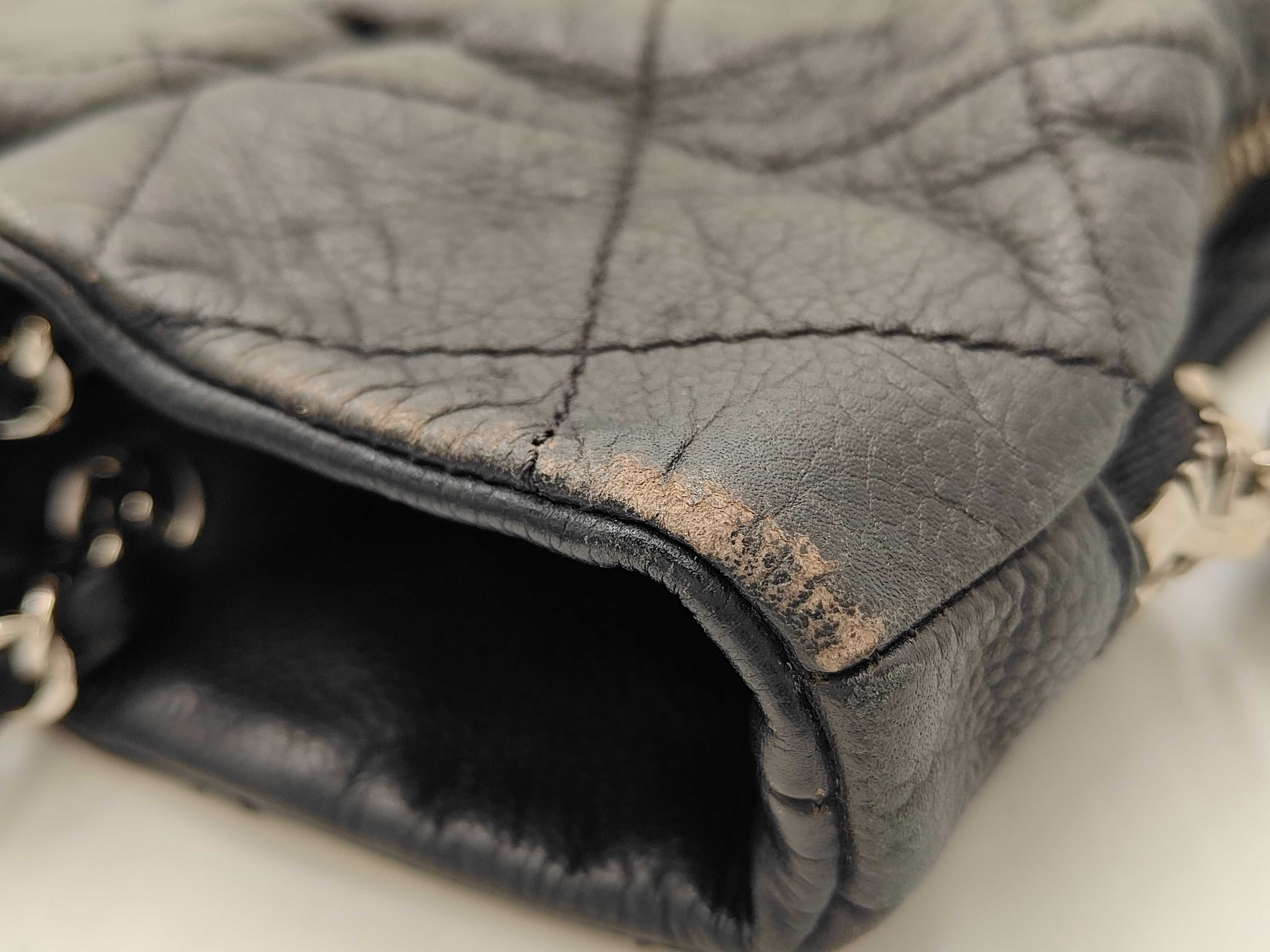Black Caviar Leather Tote Bag with Silver Hardware (Serial Number 14) — view 6