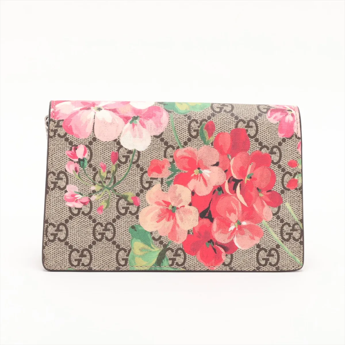 GG Blooms Dionysus 476432 PVC x Suede Chain Shoulder Bag Beige x Red — view 2
