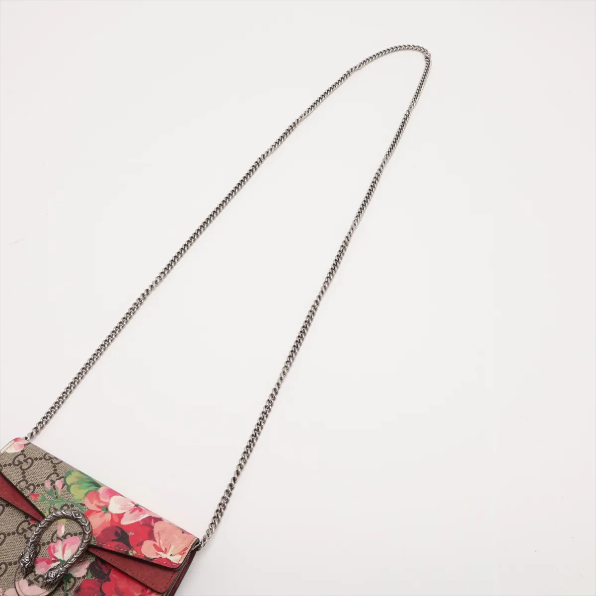 GG Blooms Dionysus 476432 PVC x Suede Chain Shoulder Bag Beige x Red — view 5