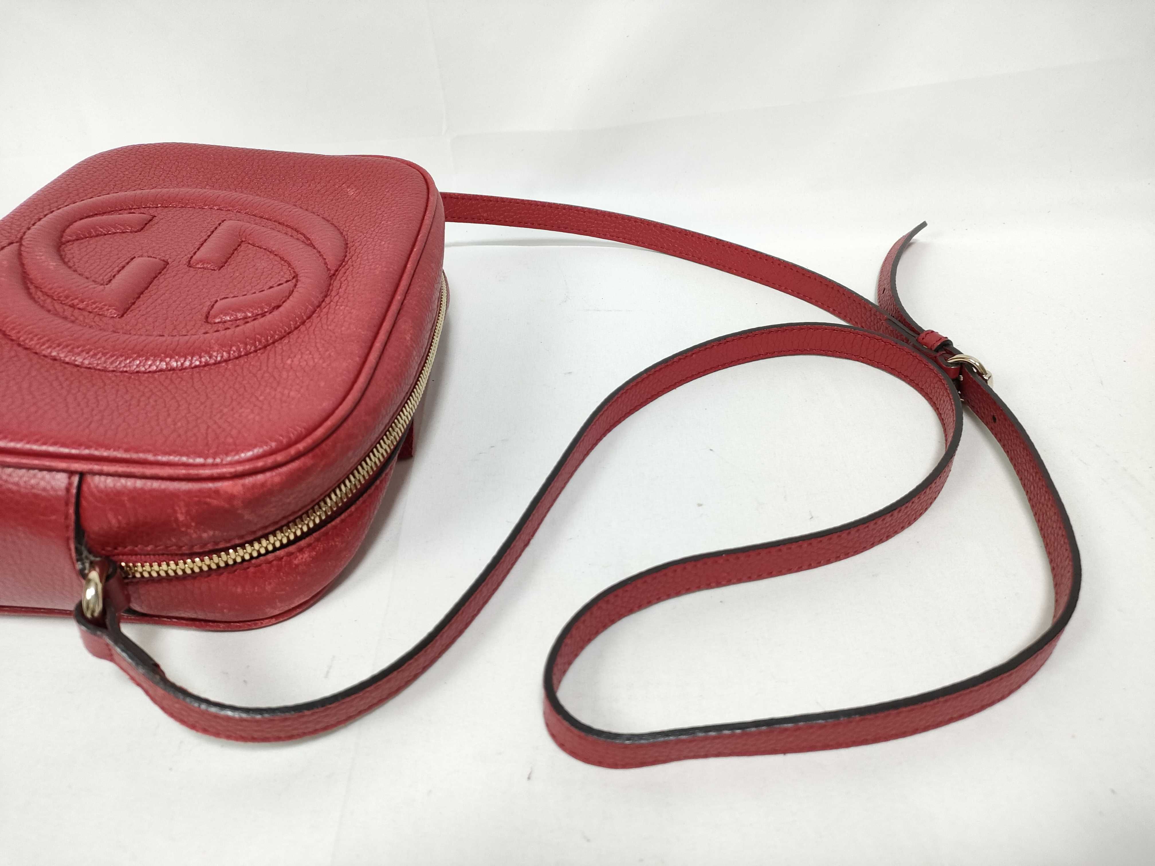 Interlocking Soho Small Disco Shoulder Bag, Red — view 12