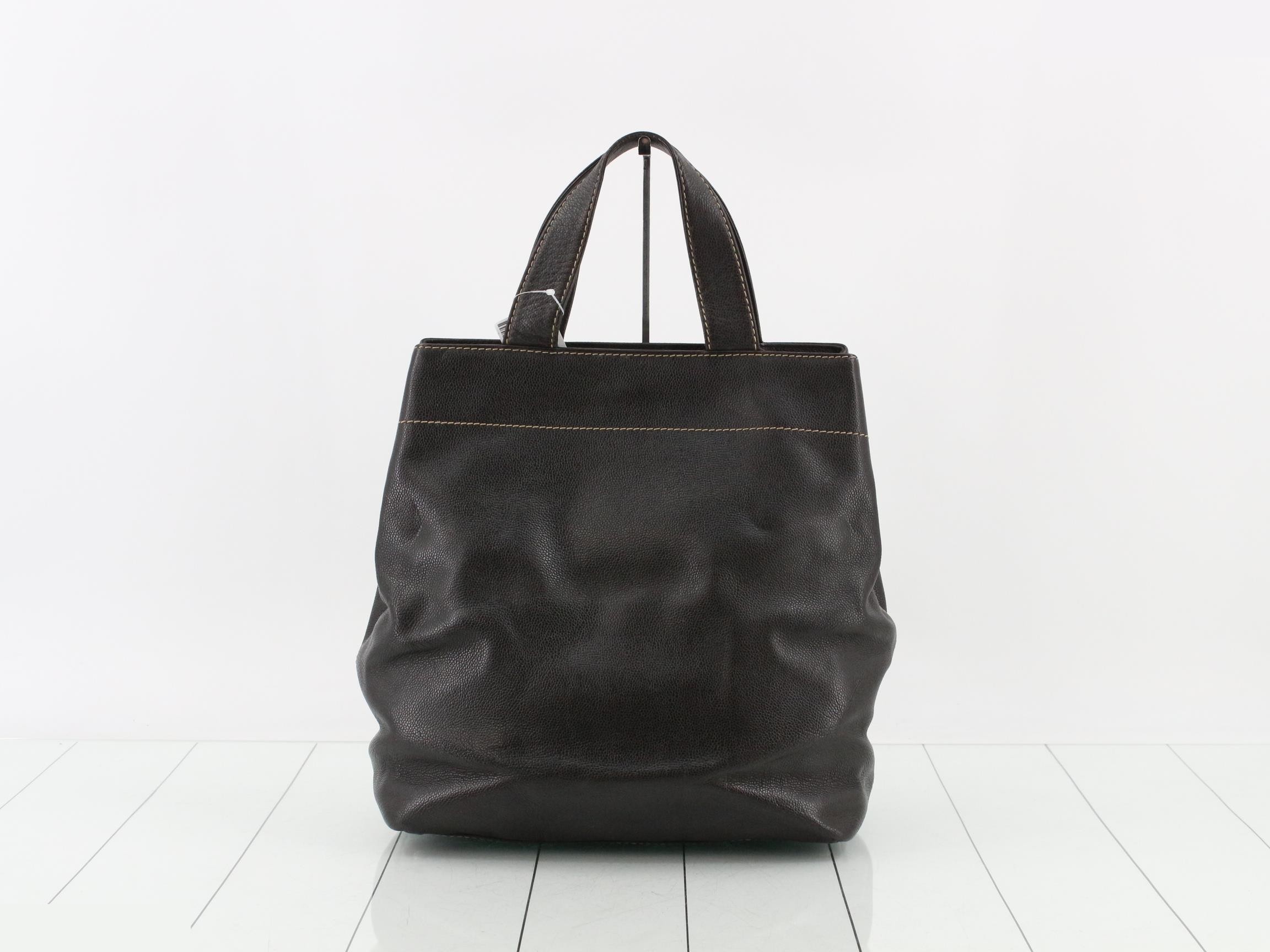 Executive Tote Bag, Caviar Leather, Dark Brown, Silver Hardware, Series 7, W31cm — view 2