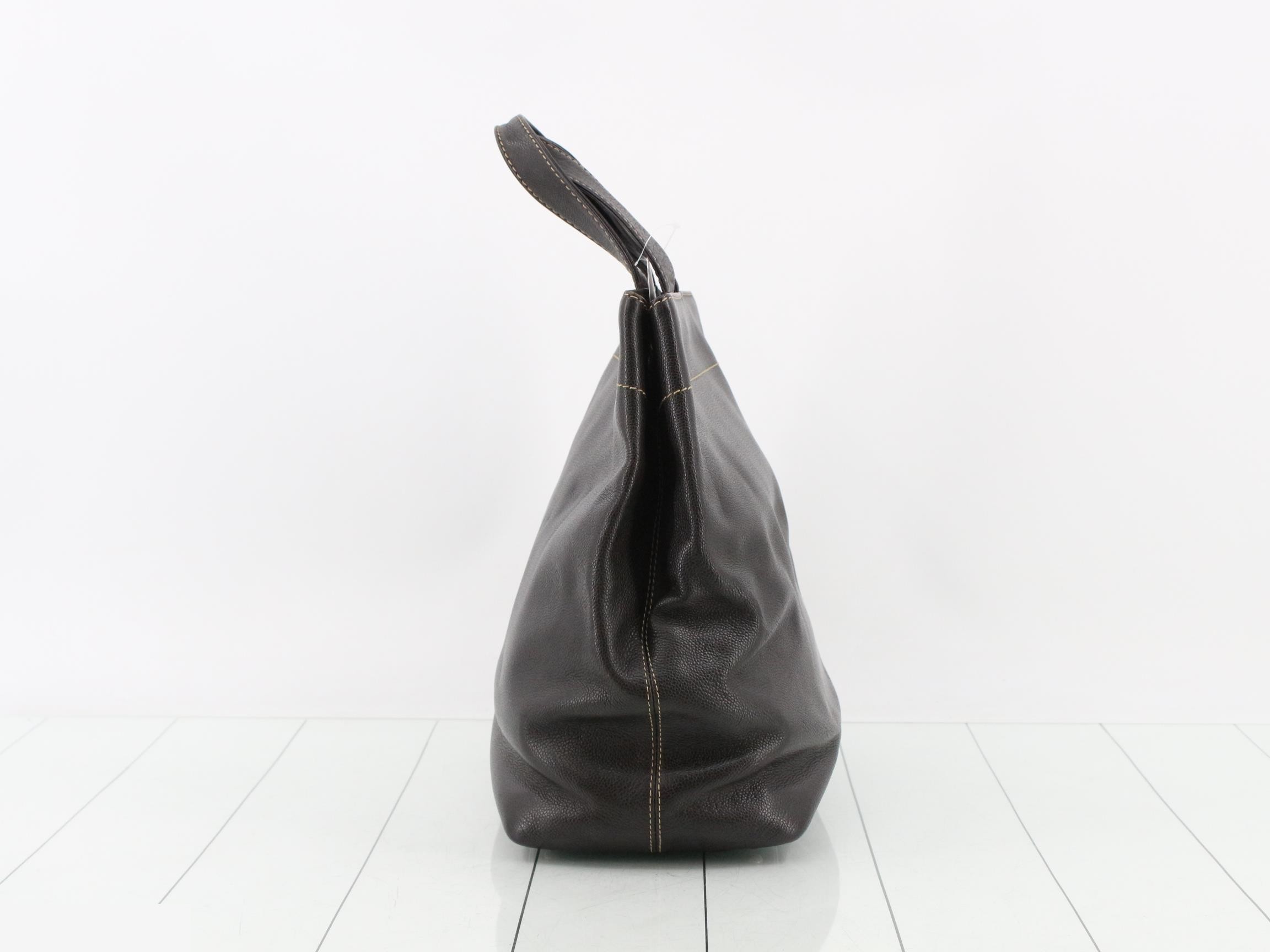 Executive Tote Bag, Caviar Leather, Dark Brown, Silver Hardware, Series 7, W31cm — view 3