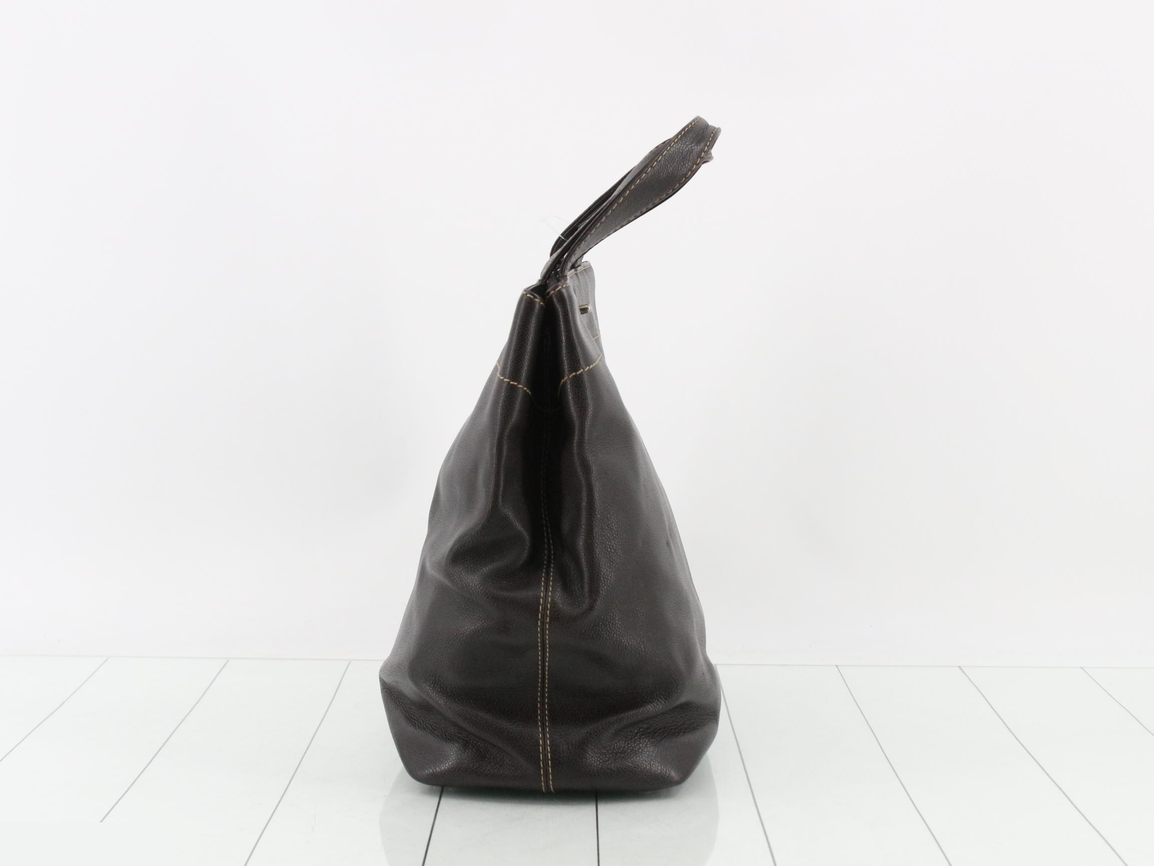 Executive Tote Bag, Caviar Leather, Dark Brown, Silver Hardware, Series 7, W31cm — view 4