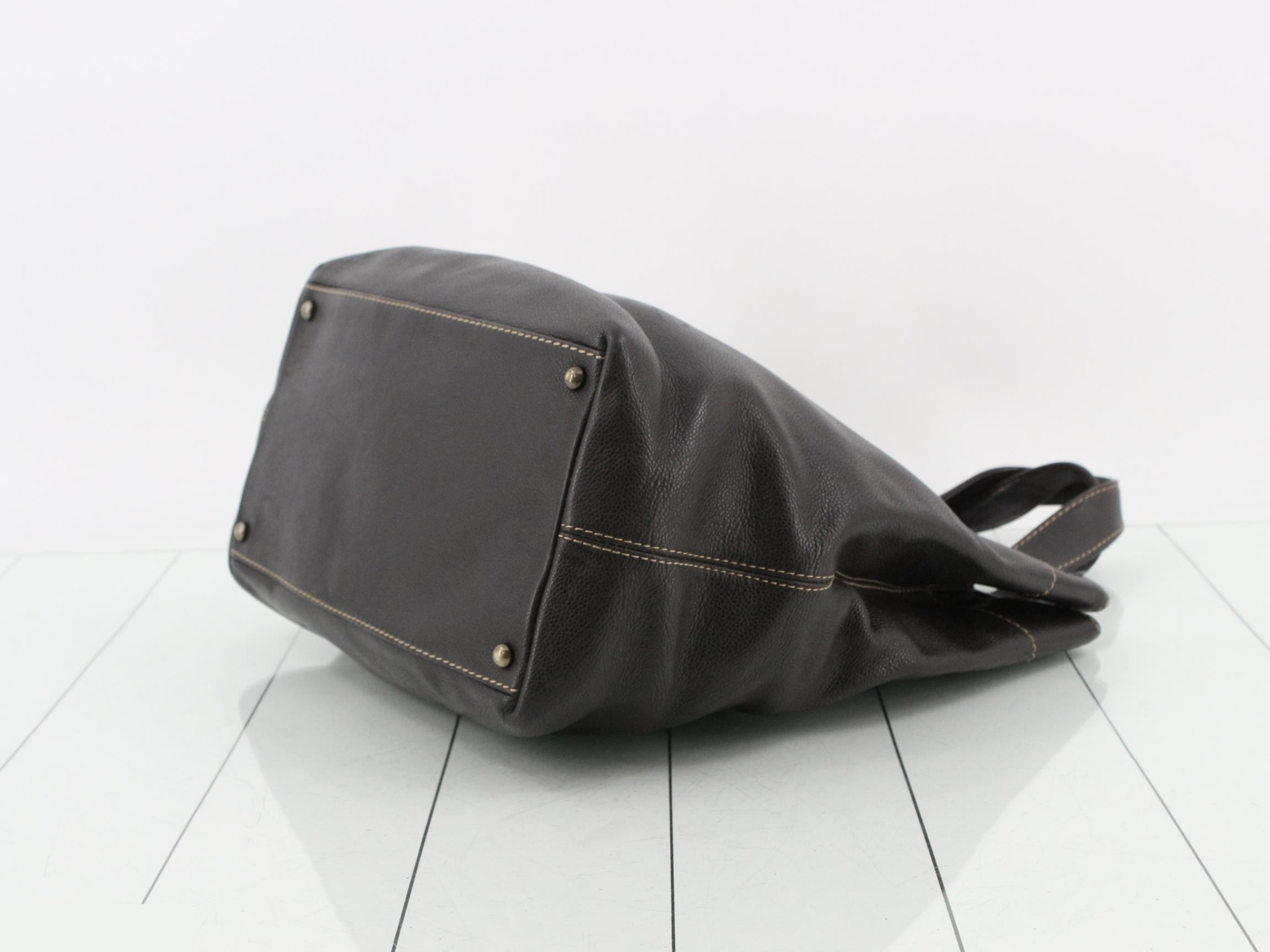 Executive Tote Bag, Caviar Leather, Dark Brown, Silver Hardware, Series 7, W31cm — view 6
