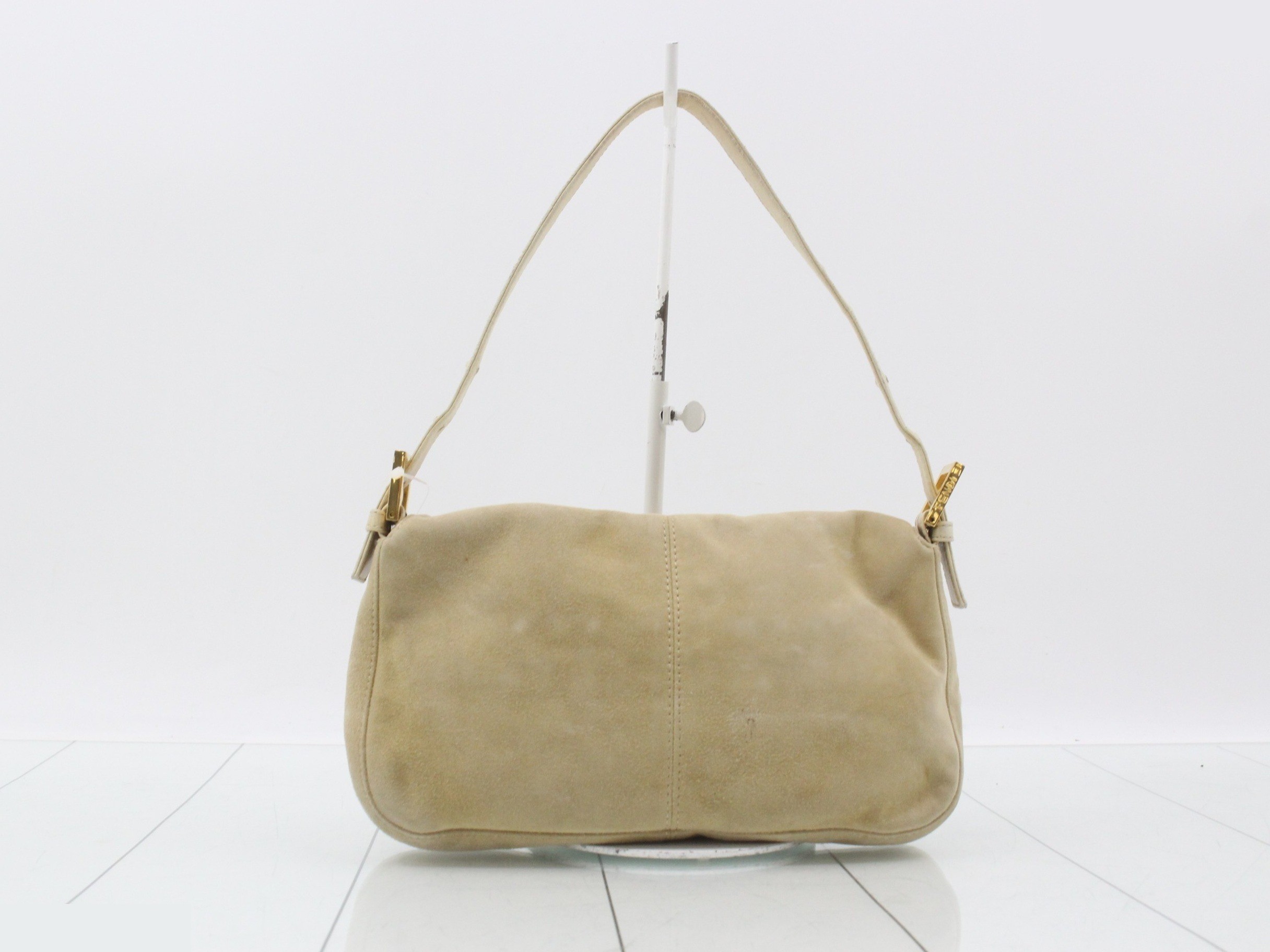 Baguette Shoulder Bag, Mamma Baguette, Suede, Beige — view 2