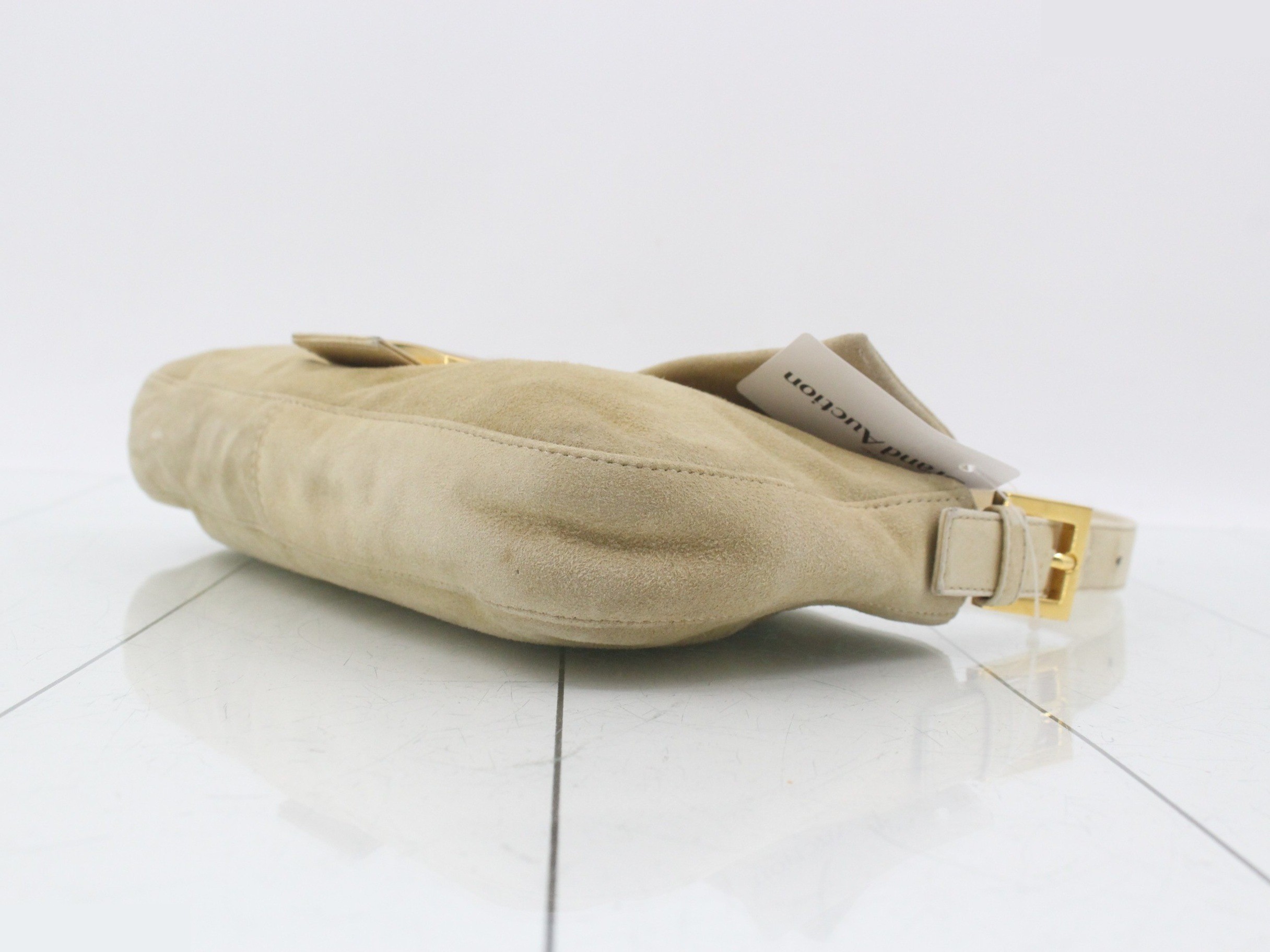 Baguette Shoulder Bag, Mamma Baguette, Suede, Beige — view 6