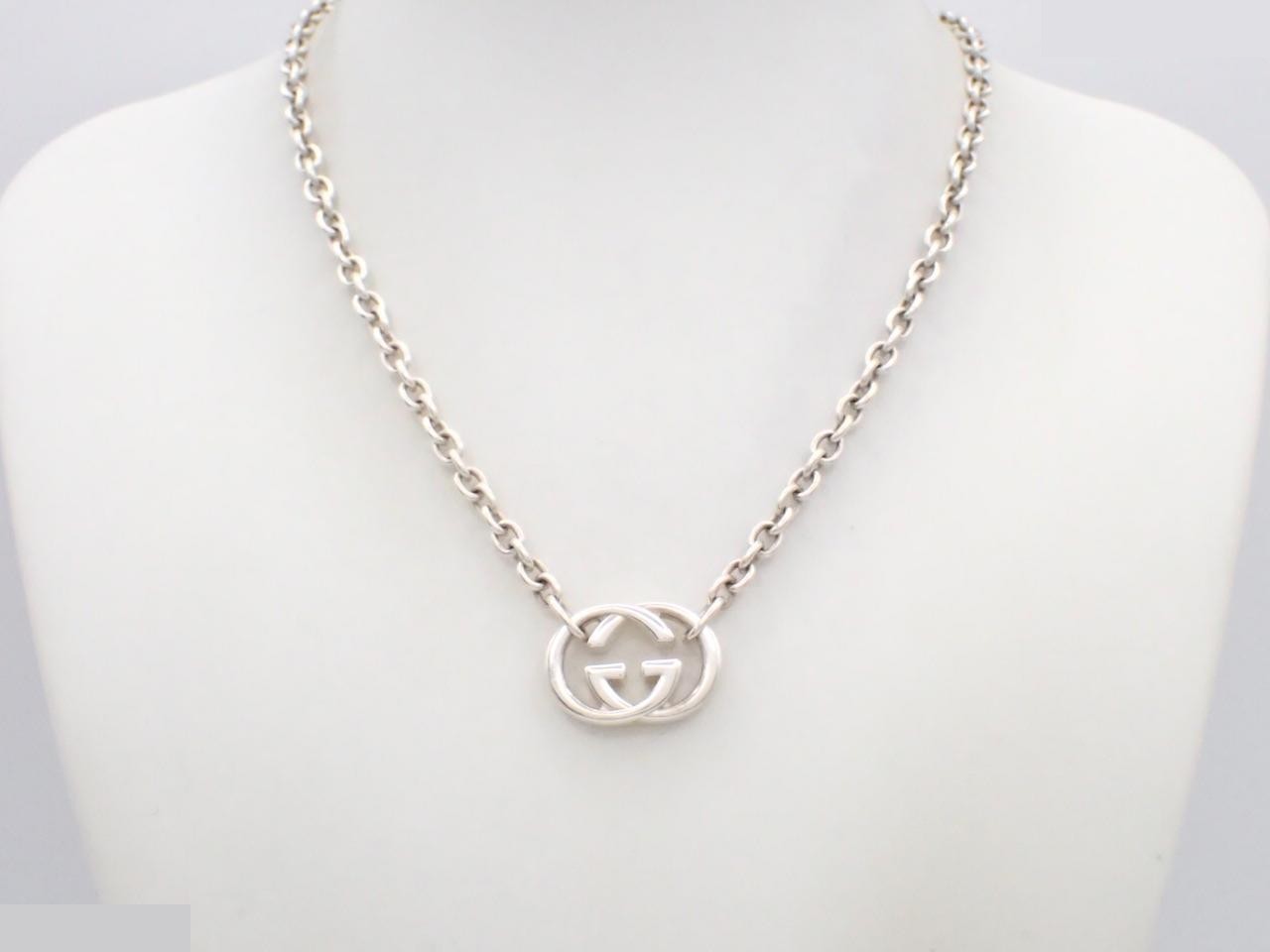 Interlocking G Necklace, 925 Sterling Silver, 27.4g, Chain approx. 44cm — view 3