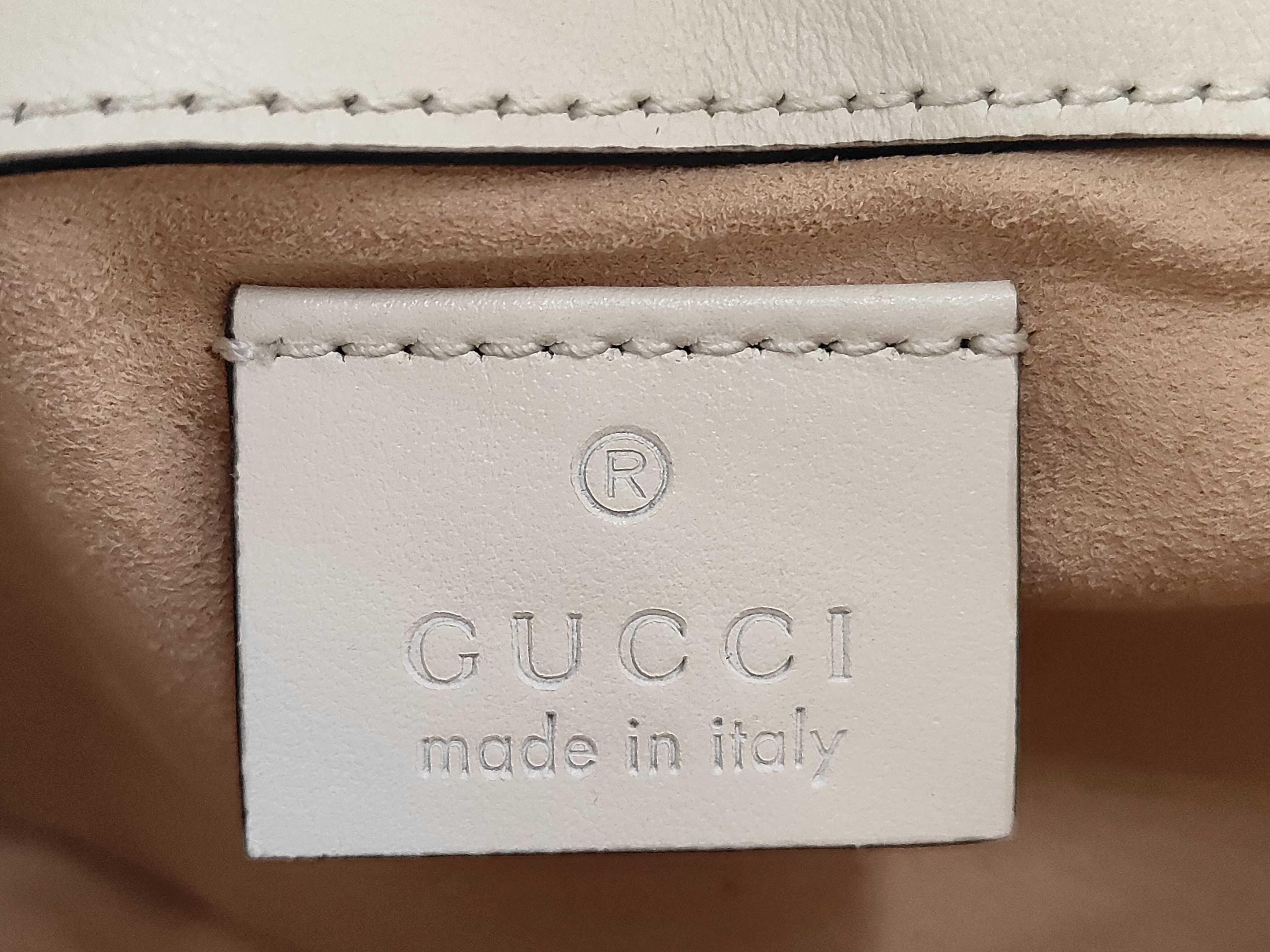 GG Marmont Chain Shoulder Bag, Leather, White, 476433 (Shoulder Bag) — view 11