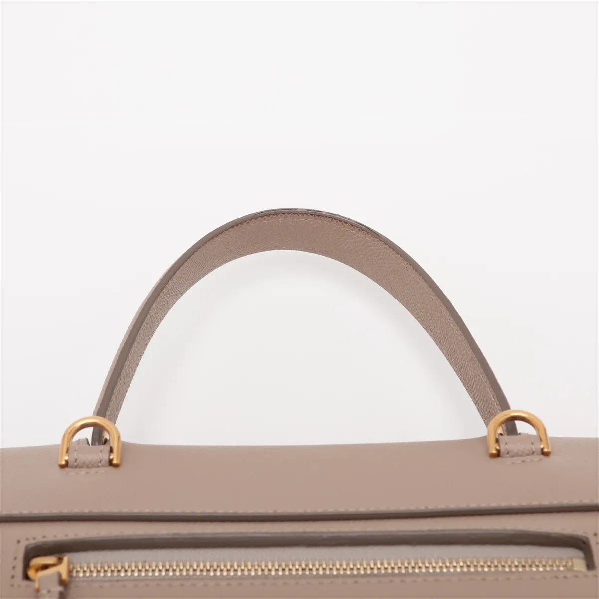 Belt Bag Micro Leather 2-Way Handbag Beige — view 6