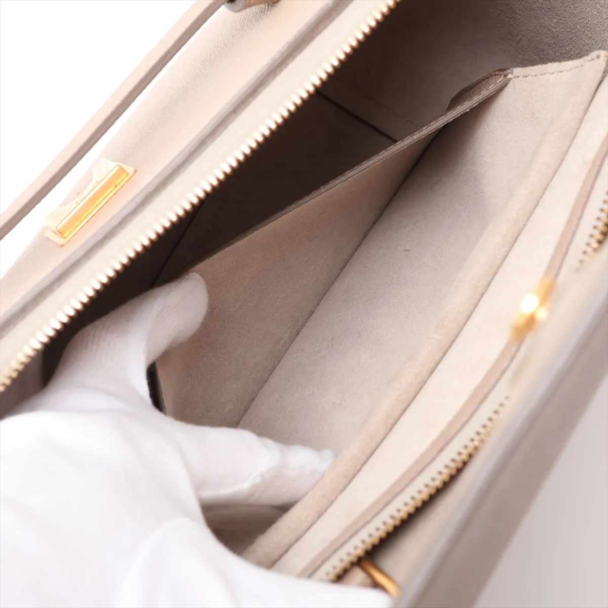 Belt Bag Micro Leather 2-Way Handbag Beige — view 10