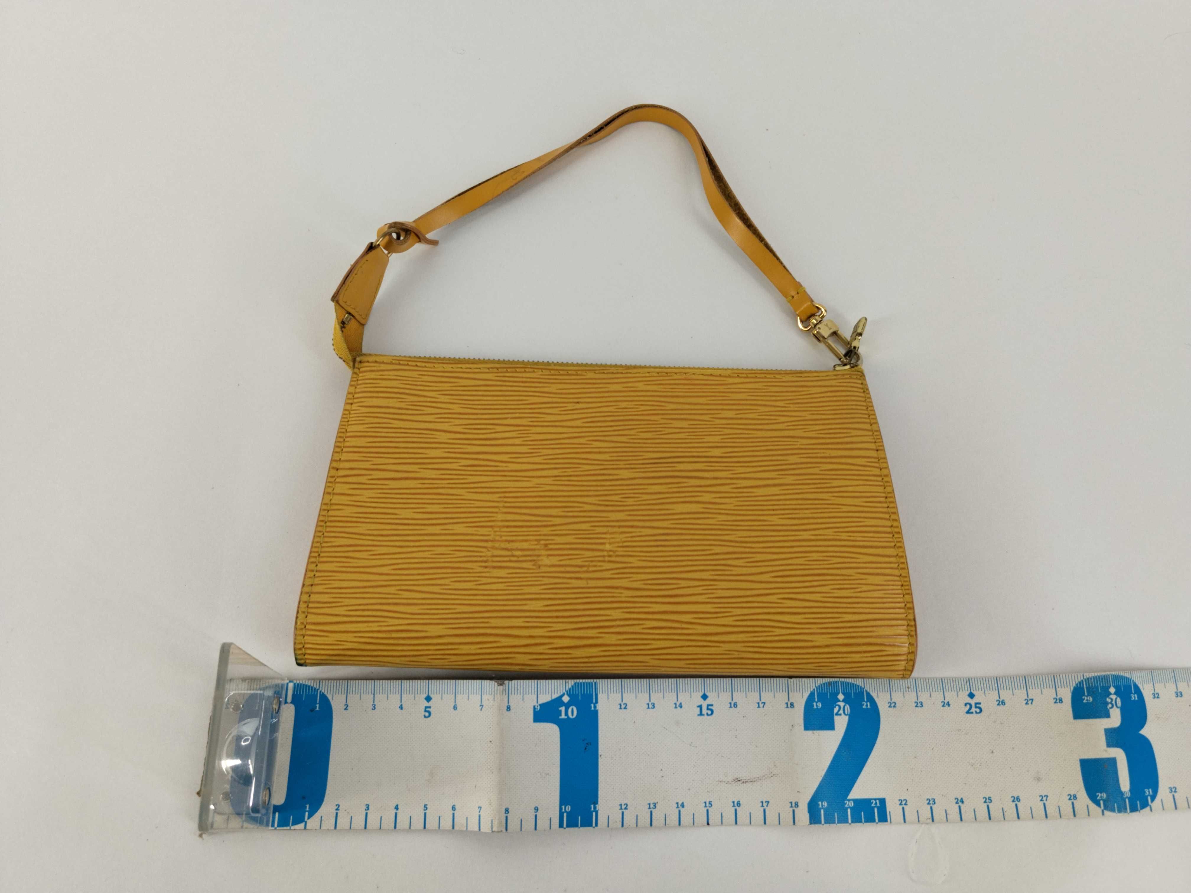 Epi Leather Accessory Pouch (Yellow) — view 2