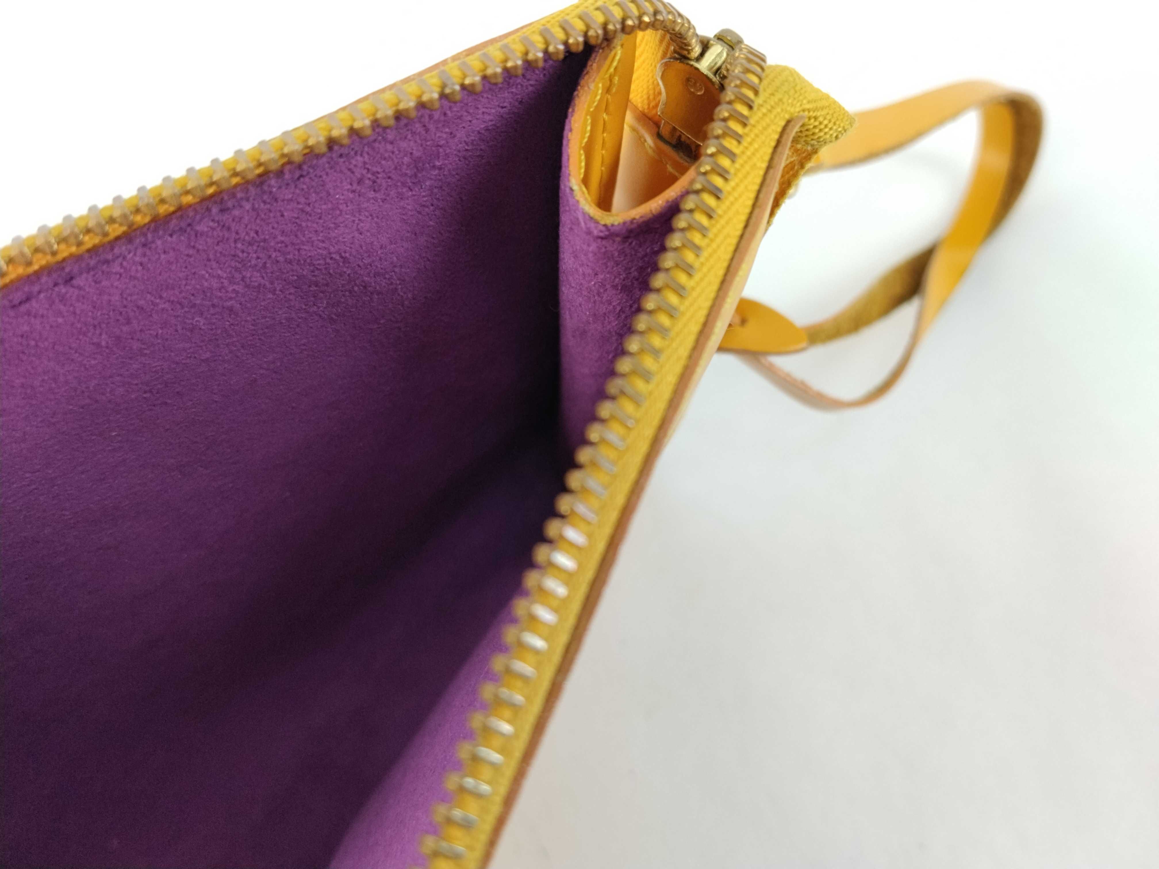 Epi Leather Accessory Pouch (Yellow) — view 14