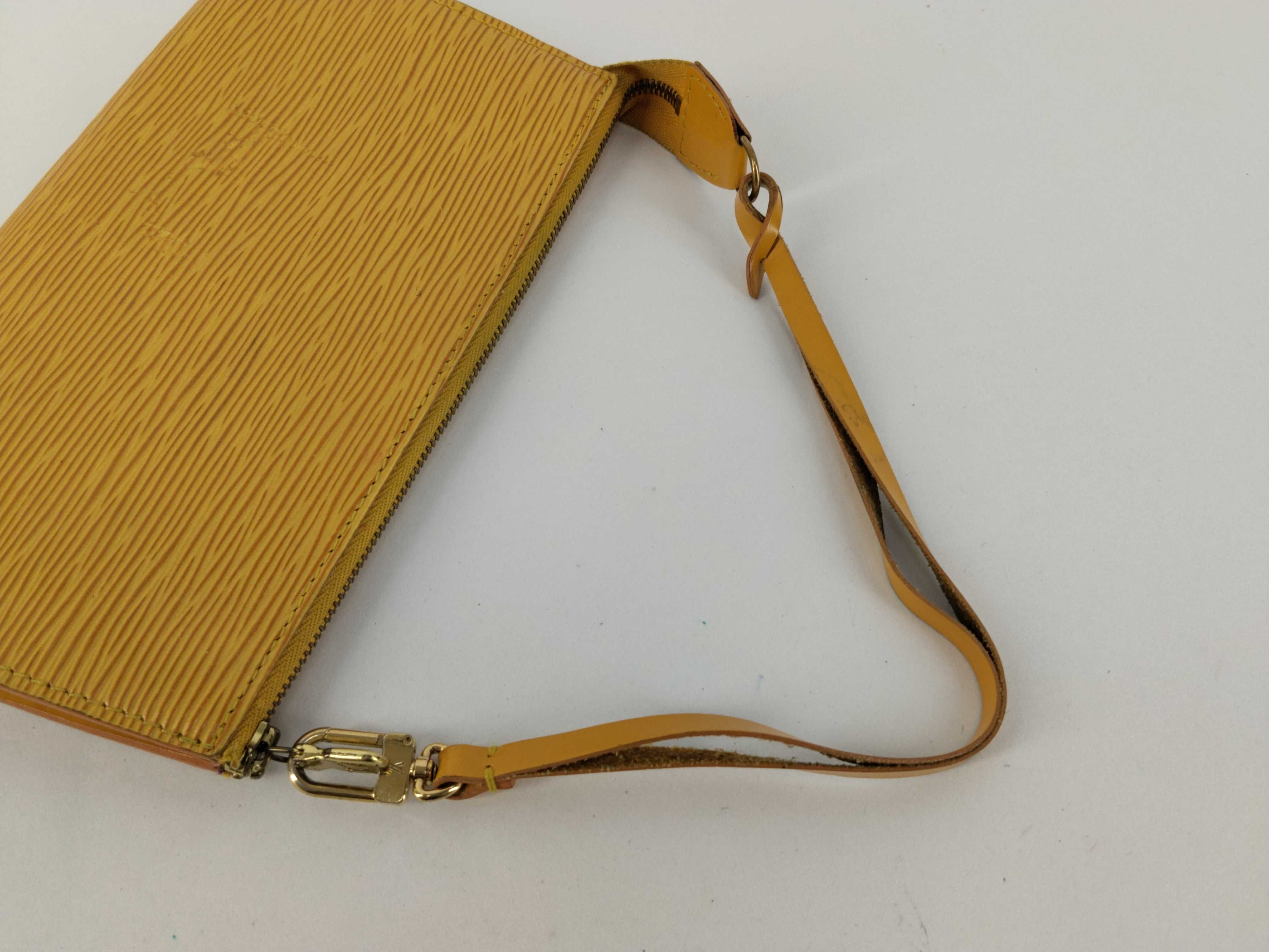 Epi Leather Accessory Pouch (Yellow) — view 3