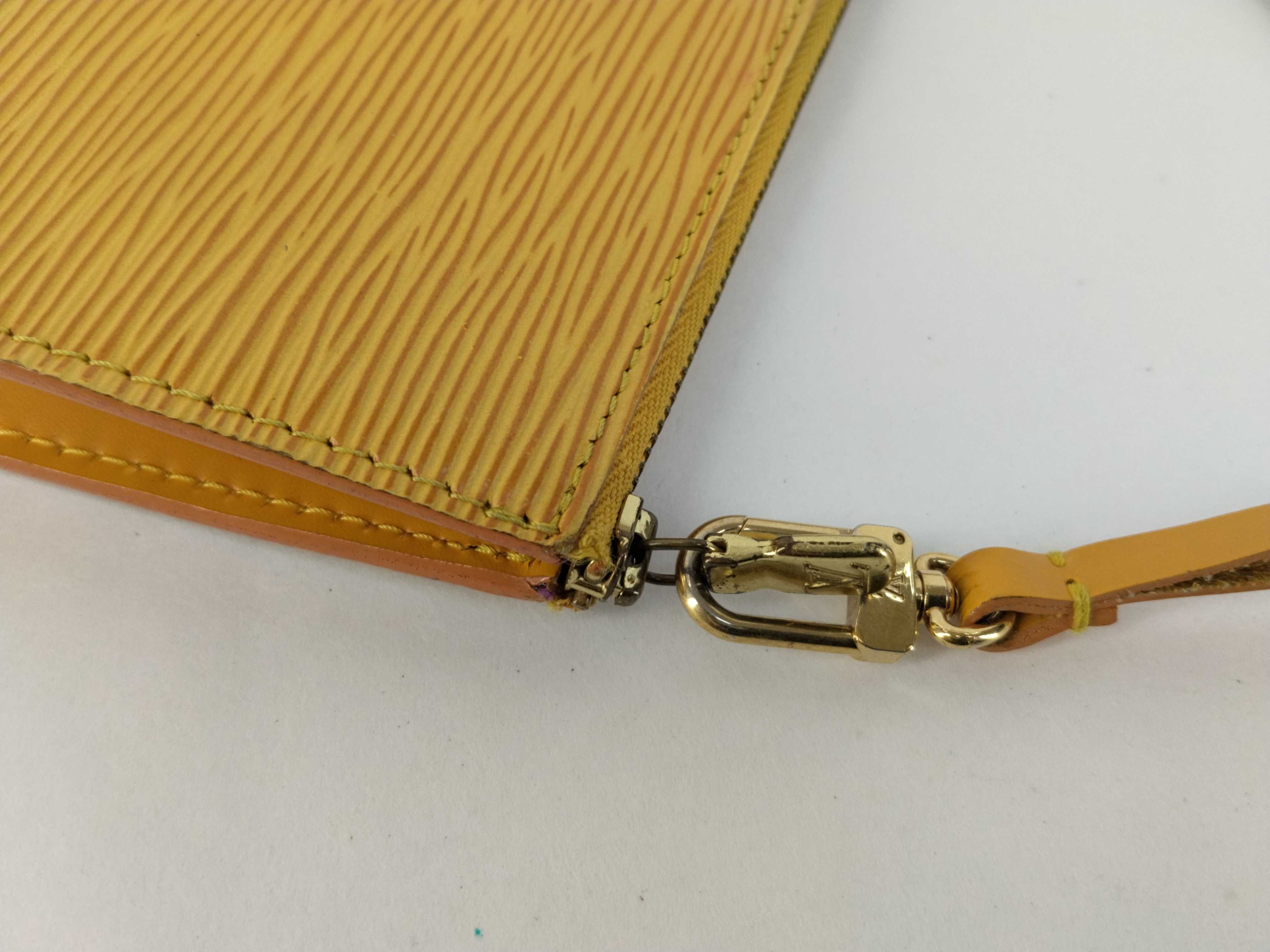 Epi Leather Accessory Pouch (Yellow) — view 5