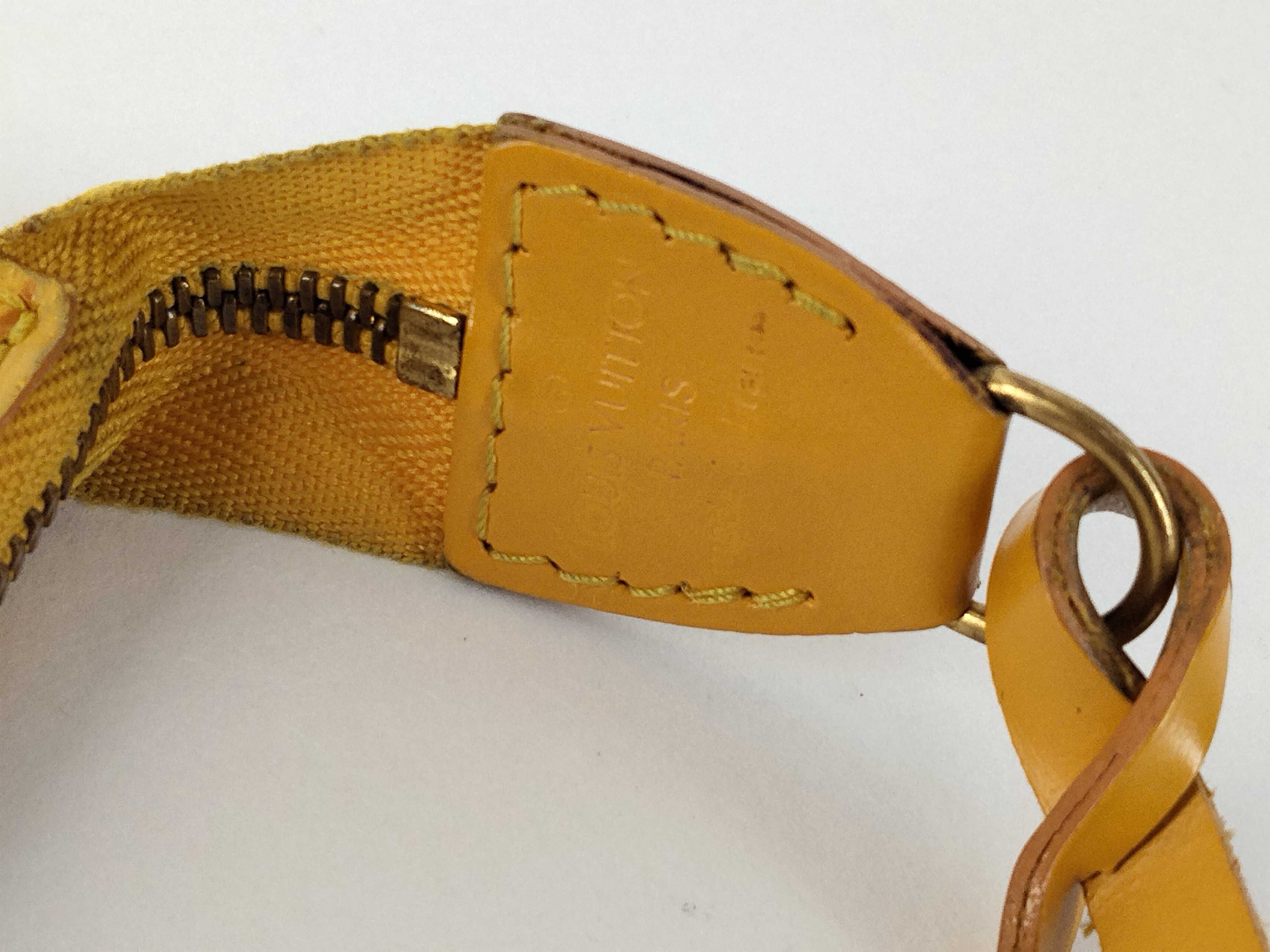Epi Leather Accessory Pouch (Yellow) — view 6