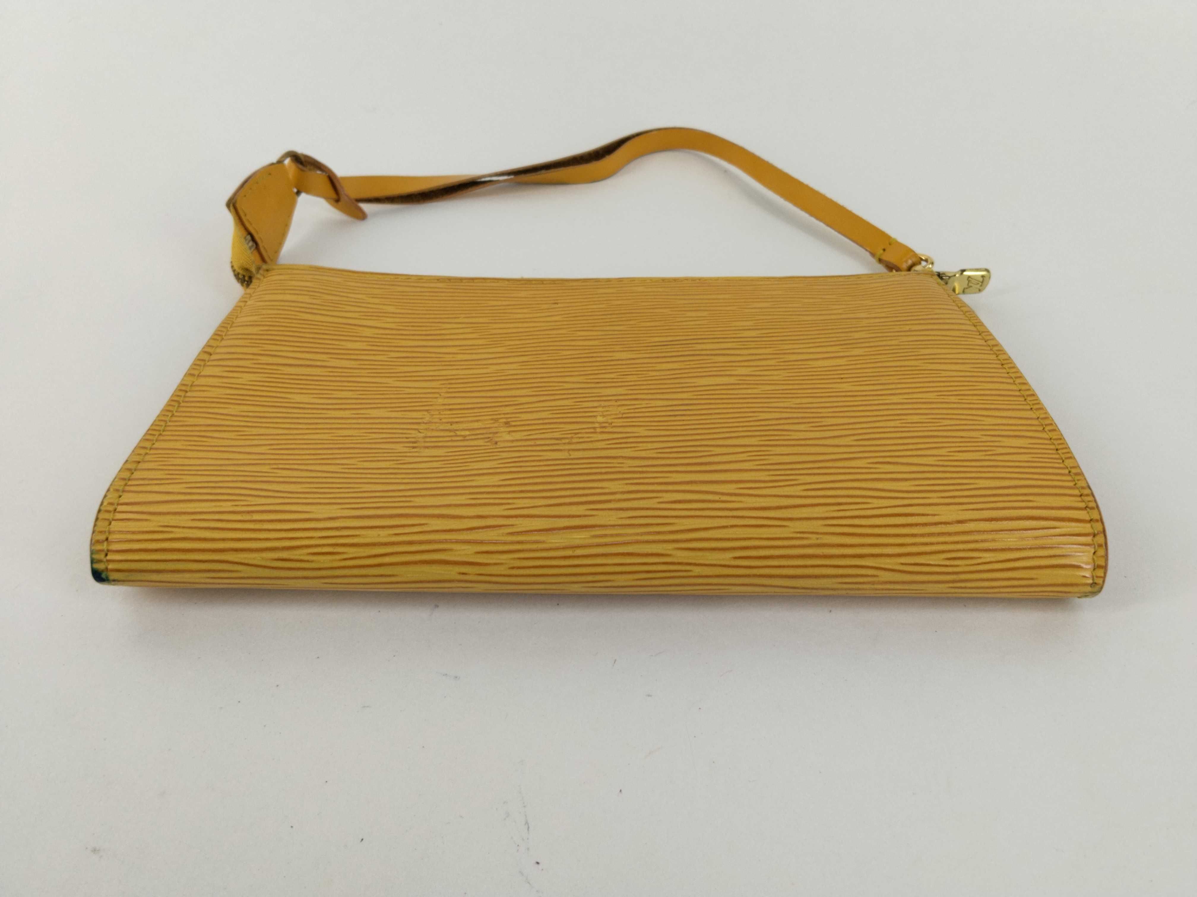Epi Leather Accessory Pouch (Yellow) — view 8