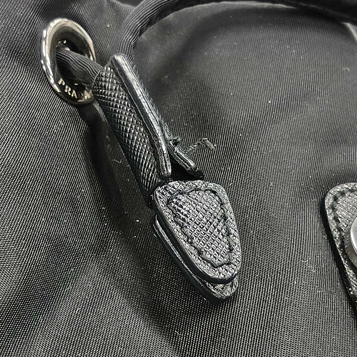 Tessuto Nylon x Leather Backpack/Rucksack, Black 1BZ677 — view 14