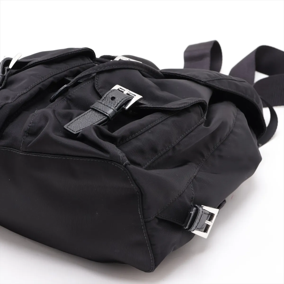 Tessuto Nylon x Leather Backpack/Rucksack, Black 1BZ677 — view 3
