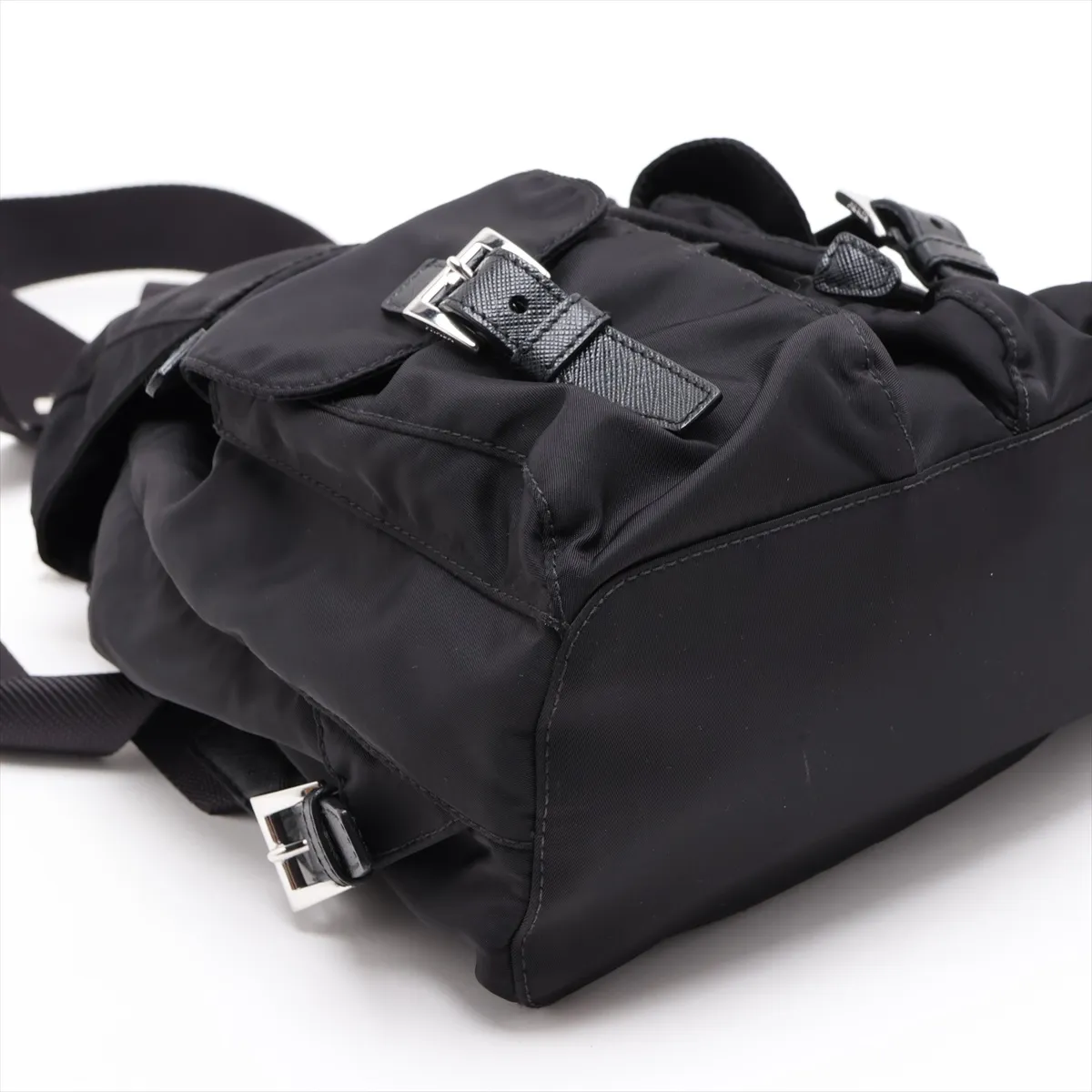 Tessuto Nylon x Leather Backpack/Rucksack, Black 1BZ677 — view 4