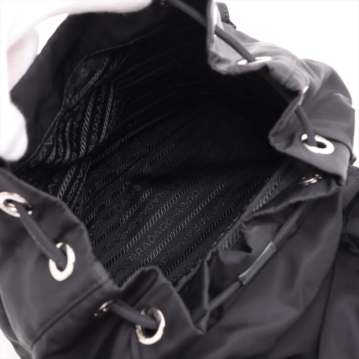 Tessuto Nylon x Leather Backpack/Rucksack, Black 1BZ677 — view 7