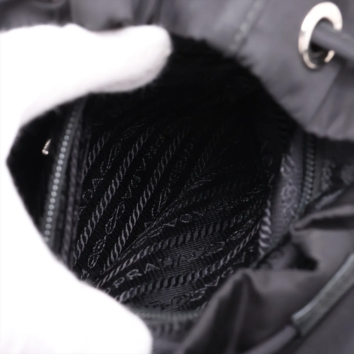 Tessuto Nylon x Leather Backpack/Rucksack, Black 1BZ677 — view 8