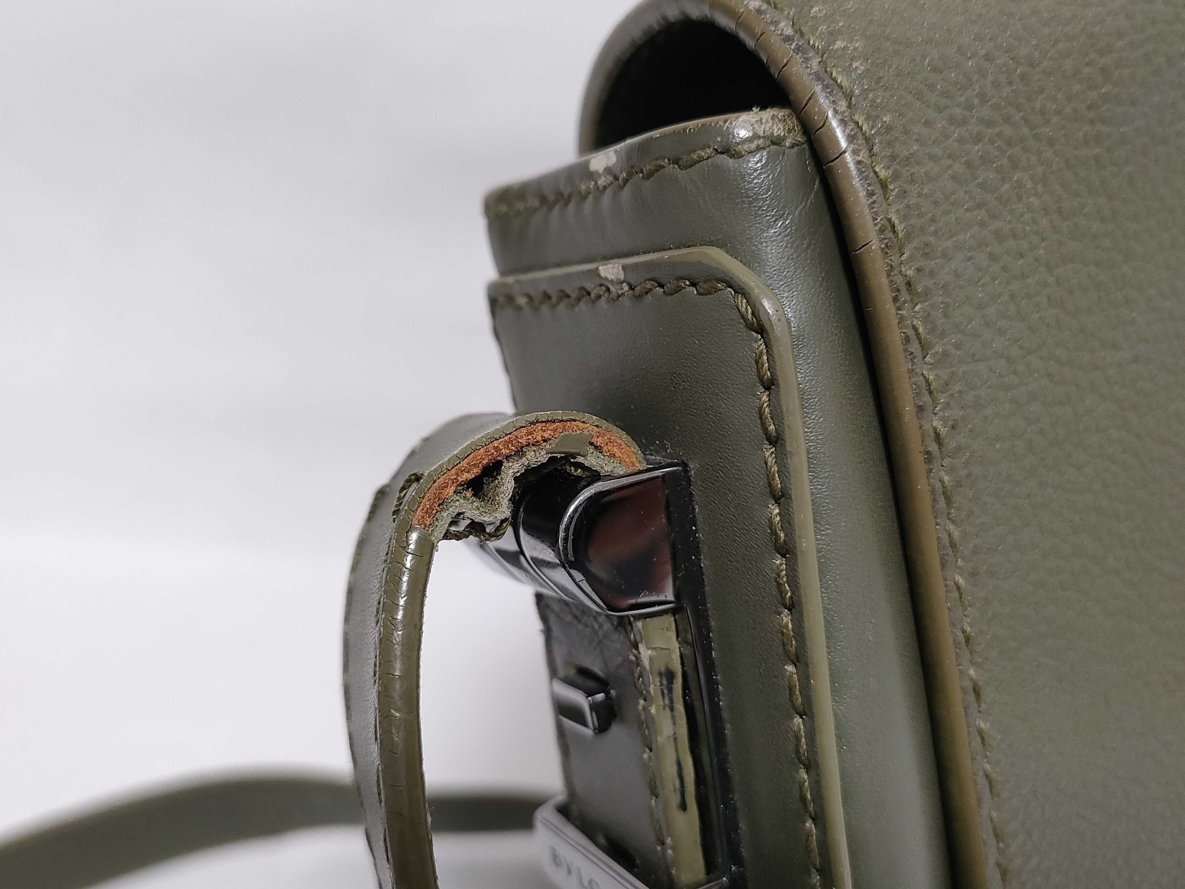 Bulgari Leather Messenger Bag Khaki Shoulder Bag — view 5