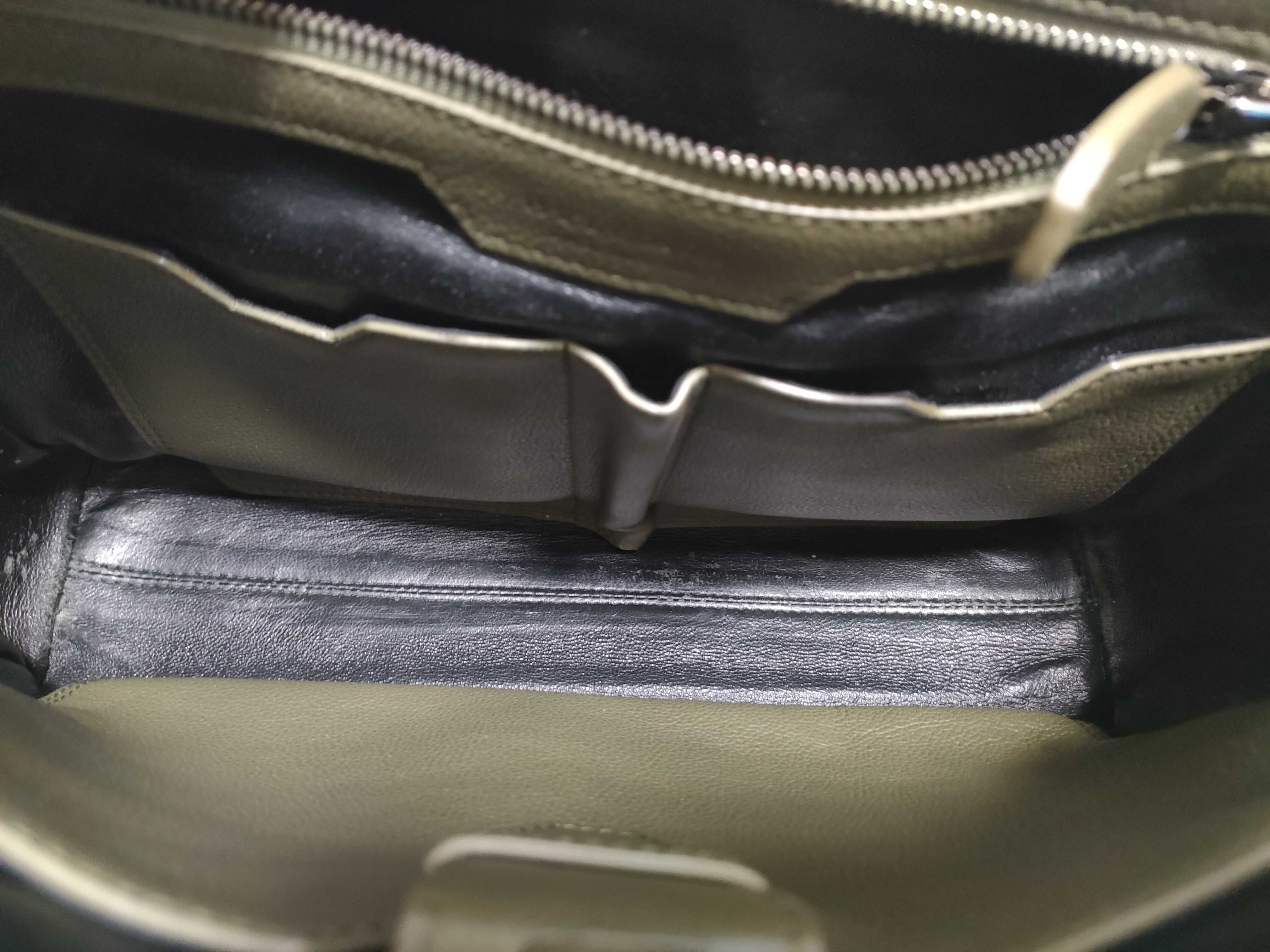 Bulgari Leather Messenger Bag Khaki Shoulder Bag — view 10