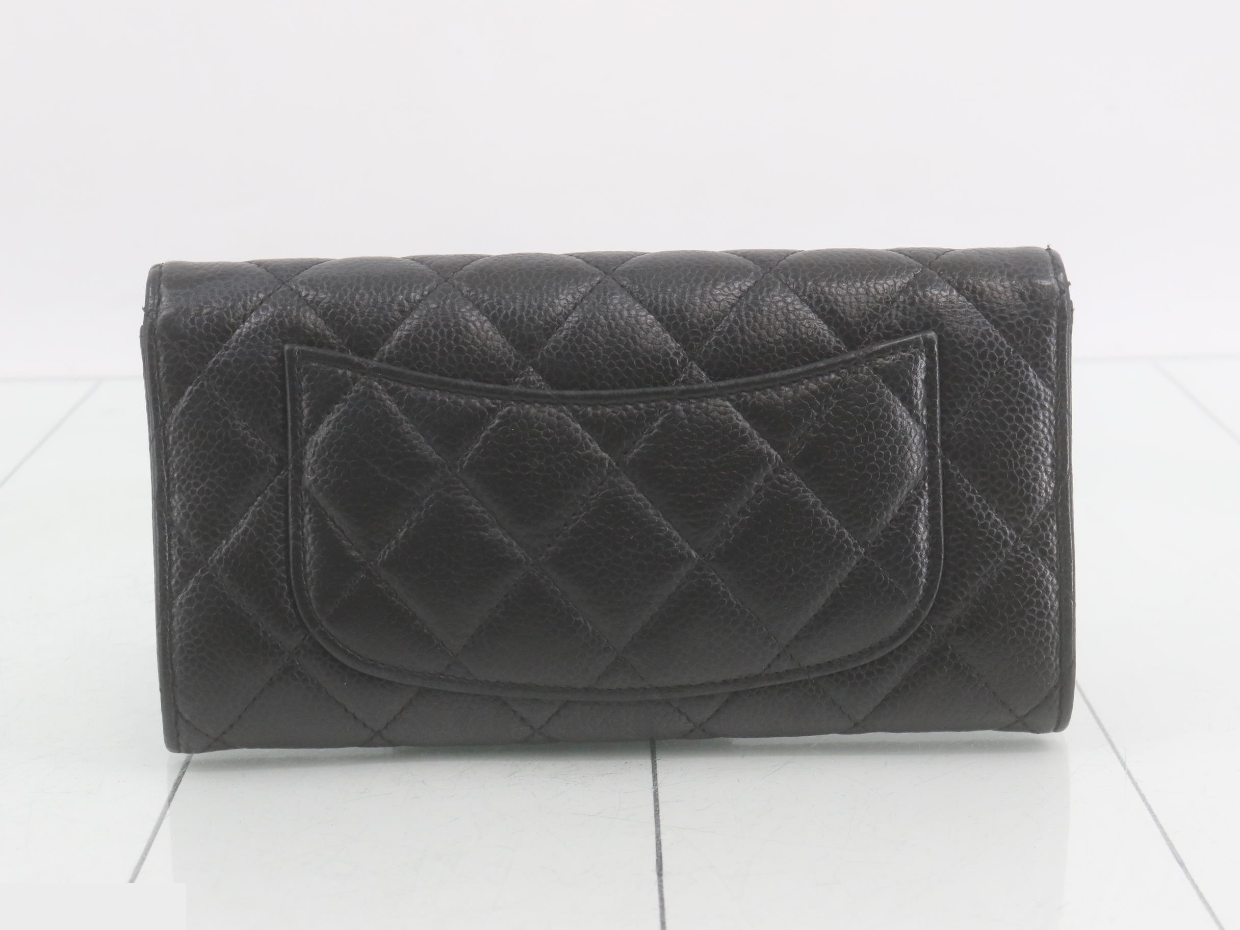 Matelassé Caviar Leather Long Wallet with Seal Card — view 2
