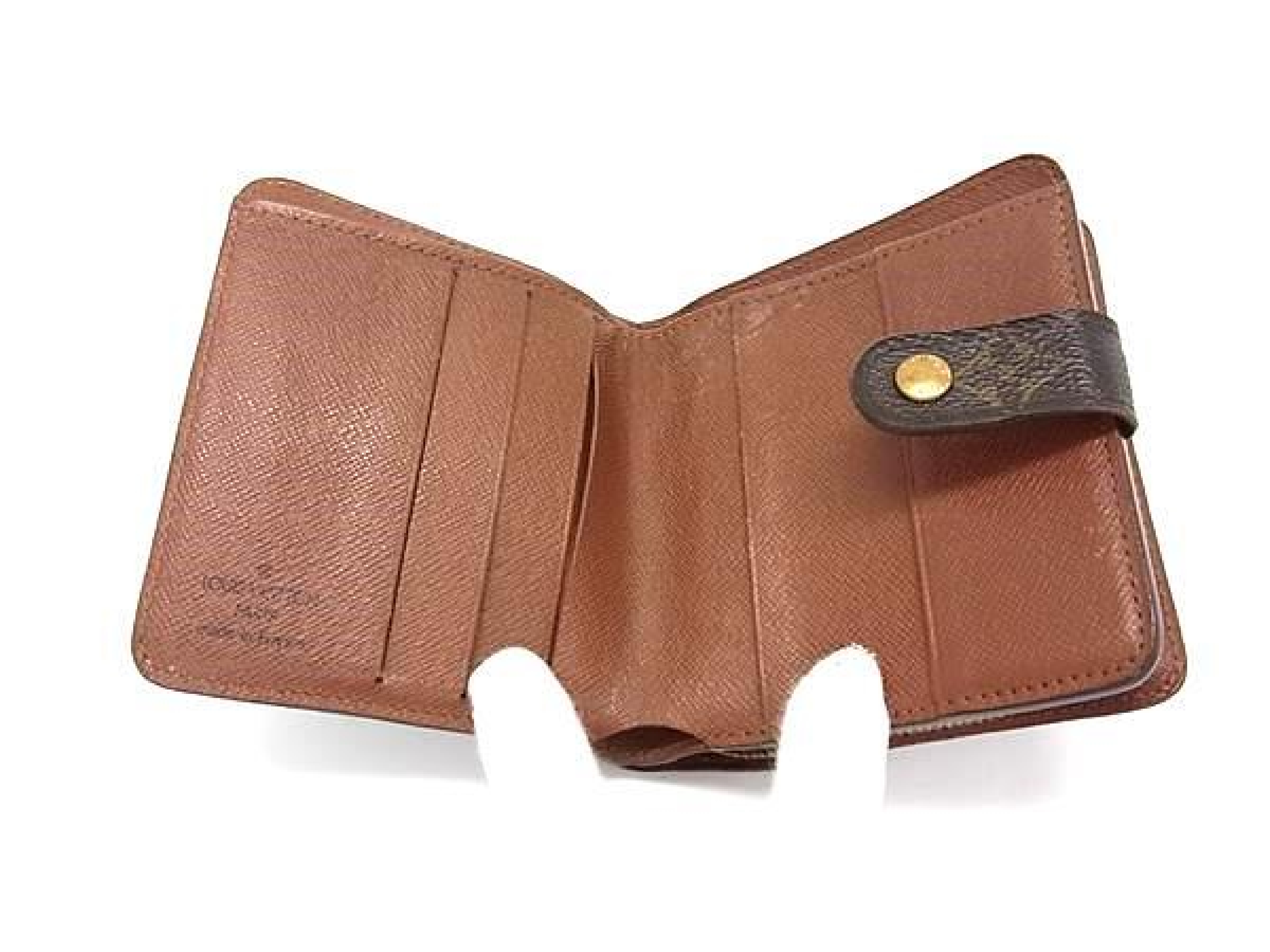M61667 Monogram Compact Zip Bi-fold Wallet, Billfold, Coin Purse, Brown, HD0688 — view 3