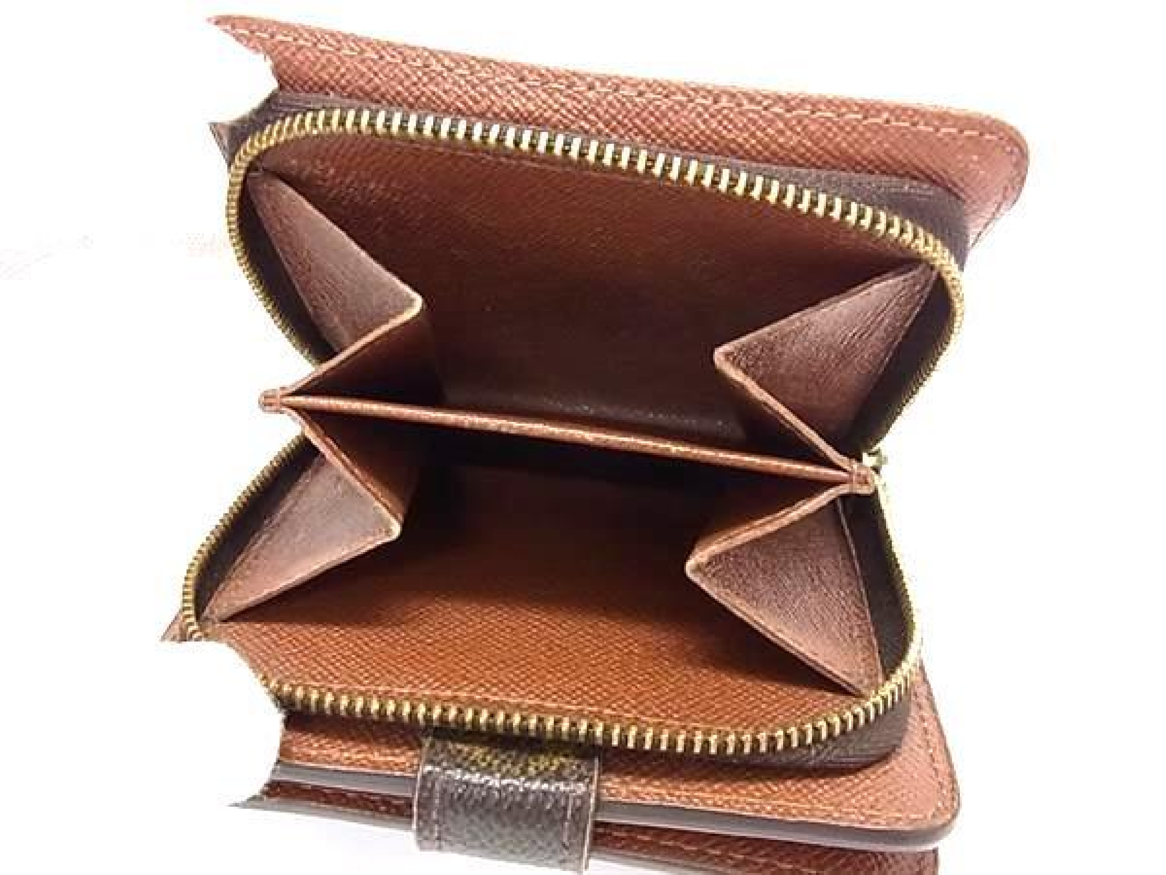 M61667 Monogram Compact Zip Bi-fold Wallet, Billfold, Coin Purse, Brown, HD0688 — view 5