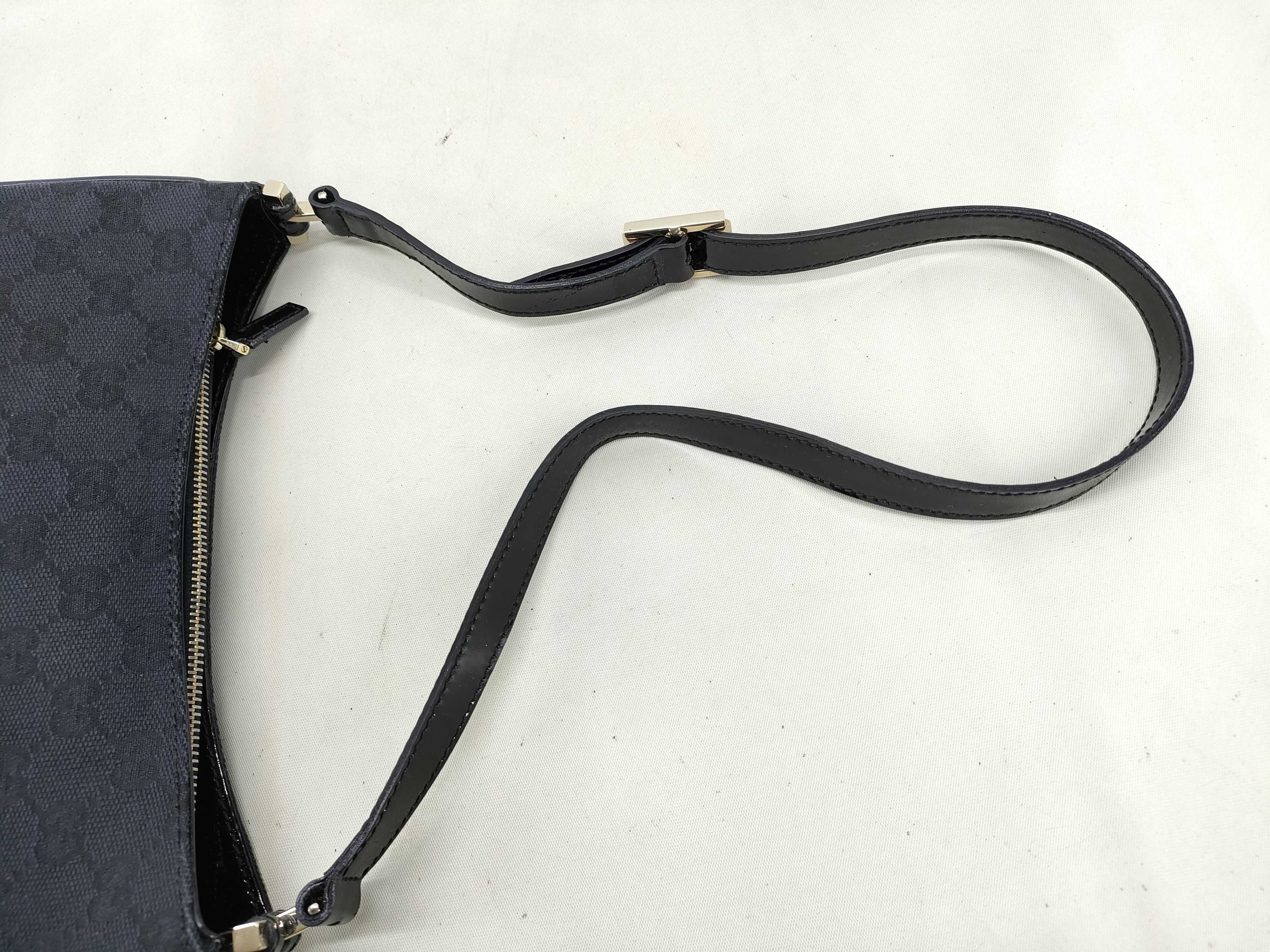 GG Canvas Handbag, Semi-Shoulder Bag, Black and Gold Shoulder Bag — view 5