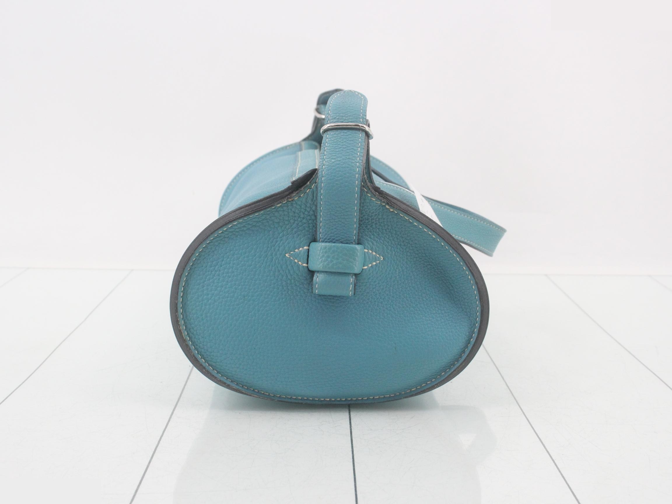 Doremi Shoulder Bag, Leather, Blue, F Stamp — view 4