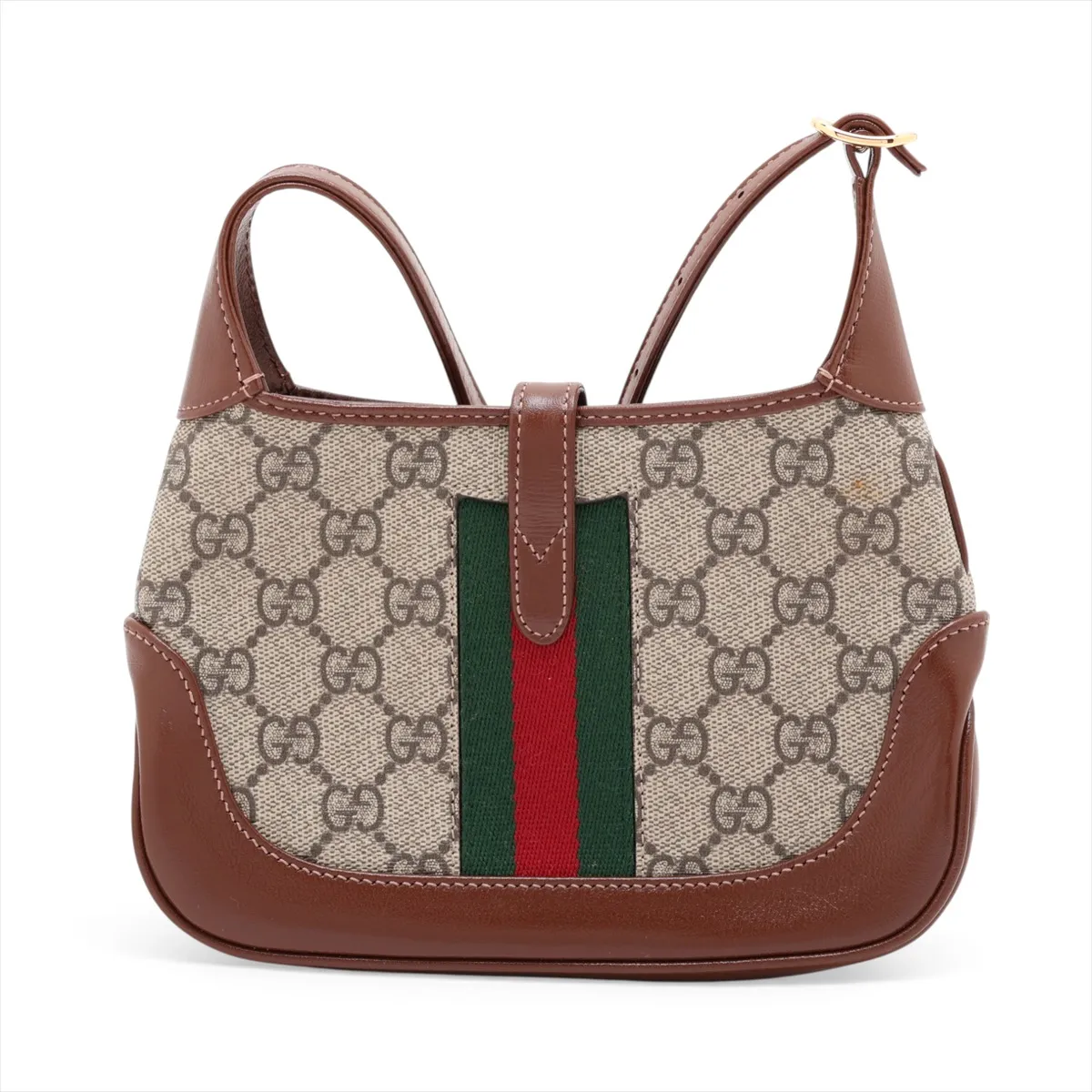 GG Supreme Jackie 1961 PVC x Leather Shoulder Bag, Brown, 637092 — view 2