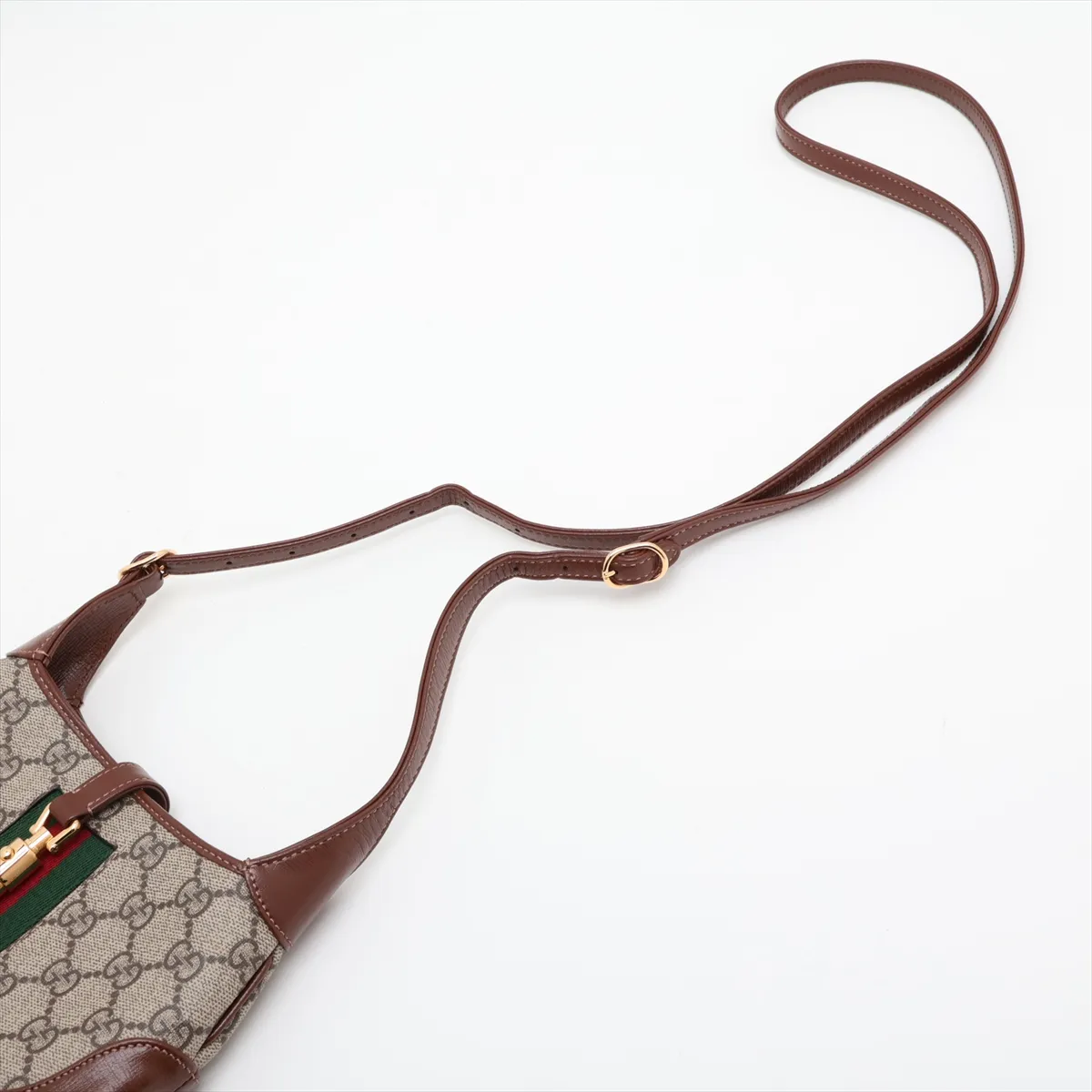 GG Supreme Jackie 1961 PVC x Leather Shoulder Bag, Brown, 637092 — view 5
